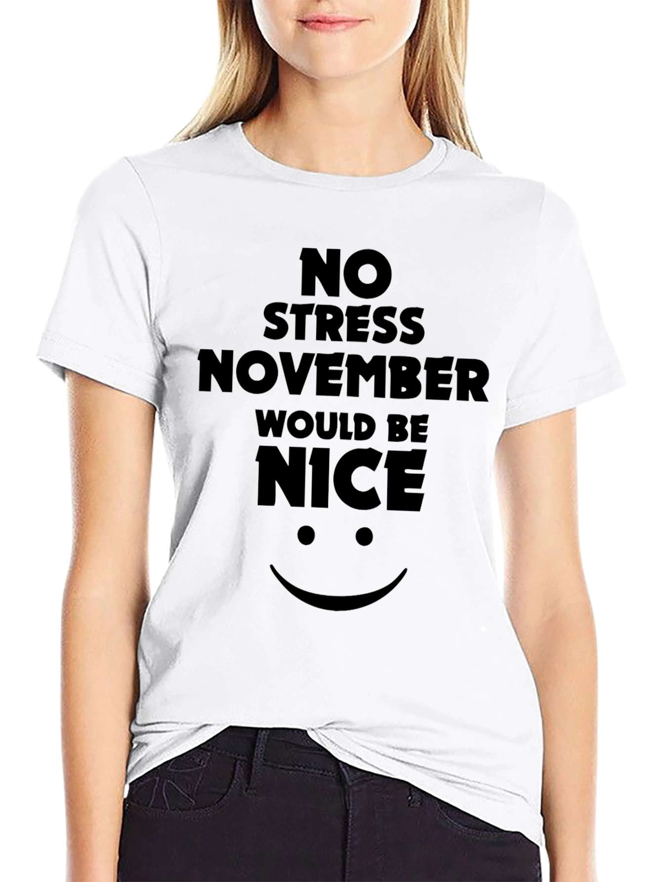 No Stress November T-Shirt - Mens Black Tee
