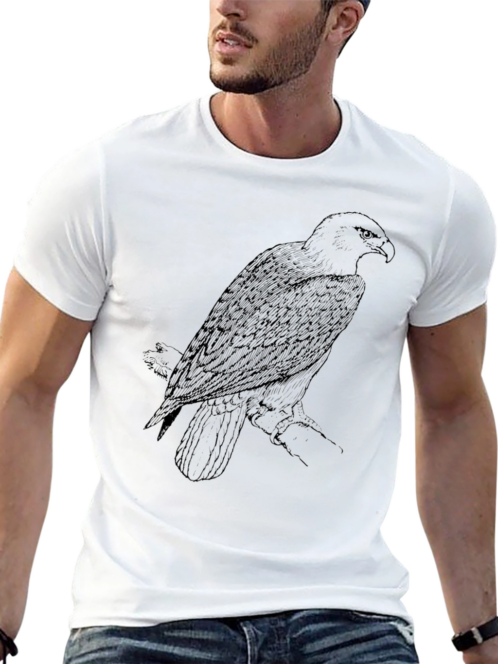 Mens Black Eagle Graphic Tee