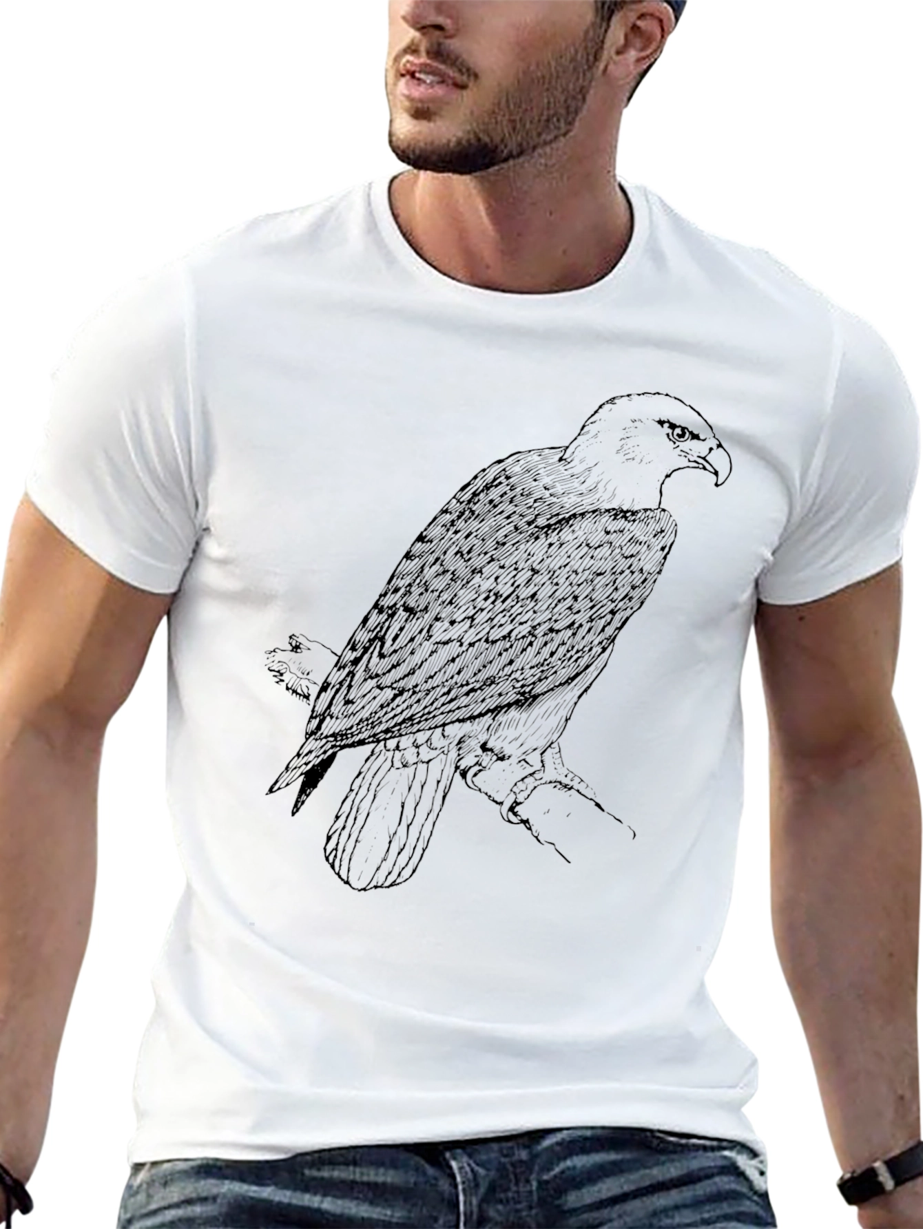 Mens Black Eagle Graphic Tee