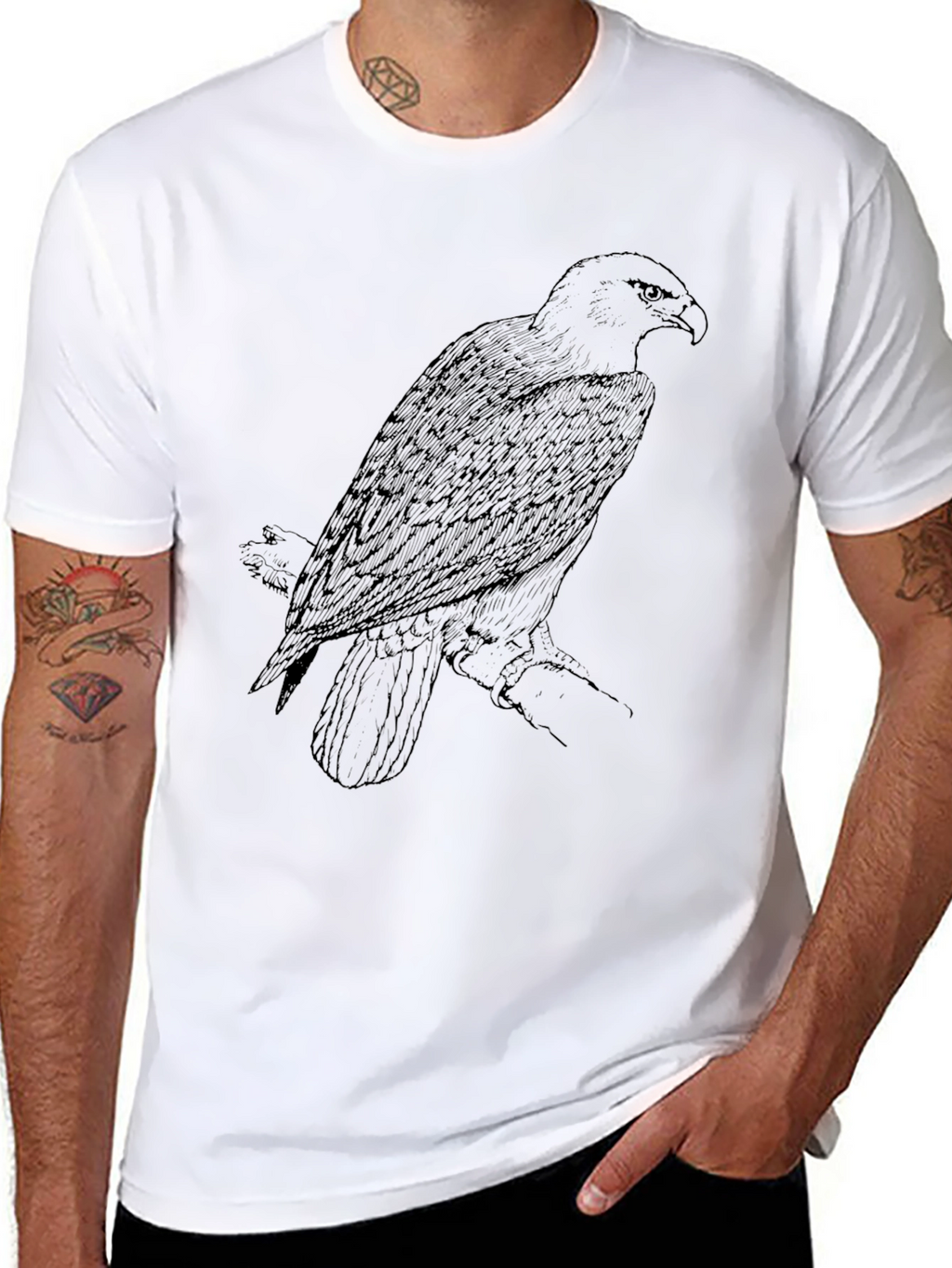 Mens Black Eagle Graphic Tee