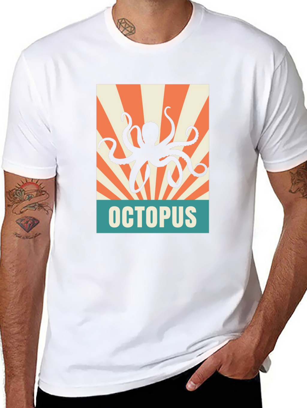 Retro Octopus Graphic Tee - Black Unisex T-Shirt