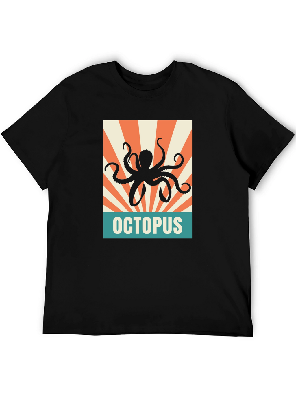 Retro Octopus Graphic Tee - Black Unisex T-Shirt