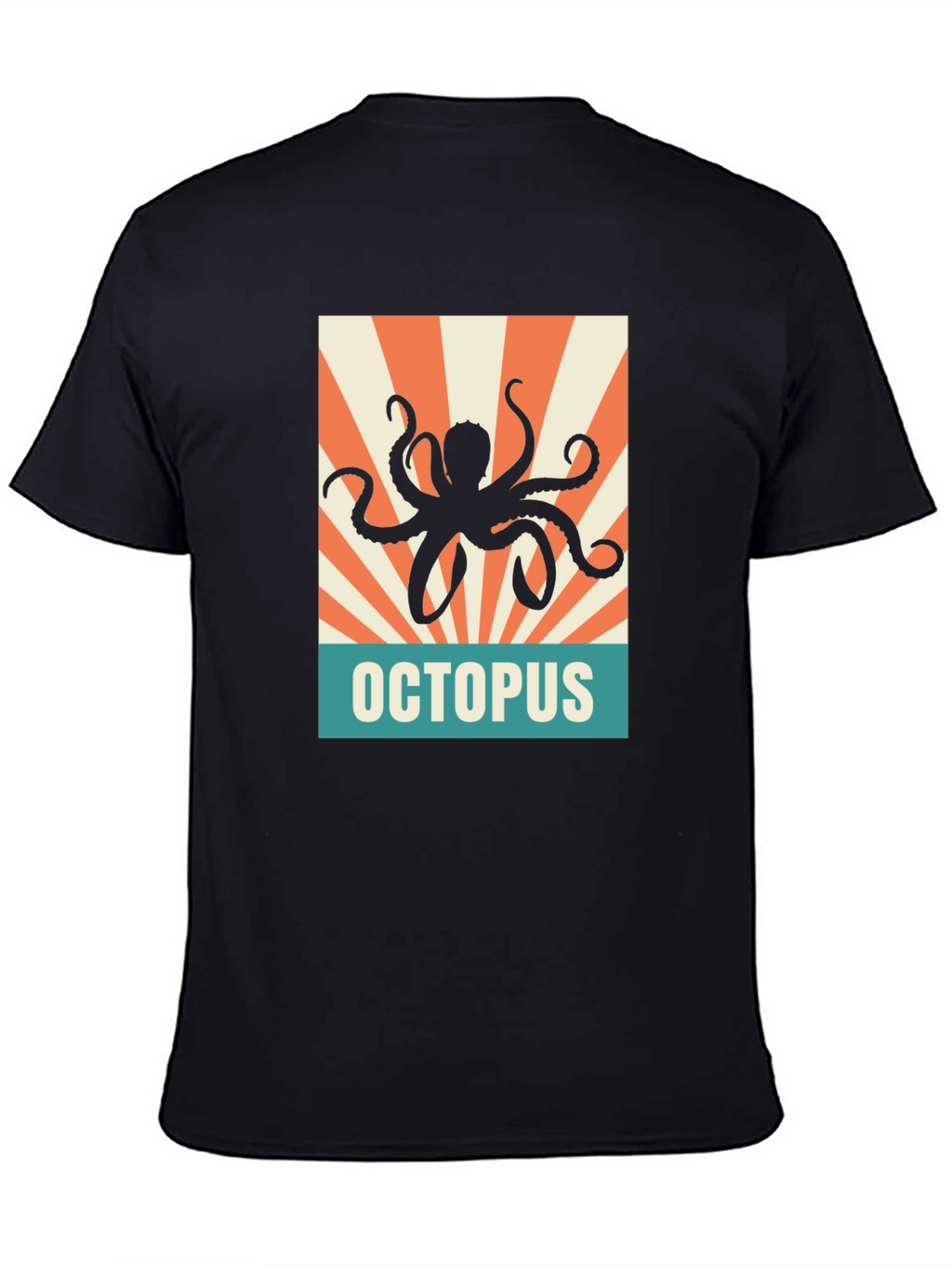Retro Octopus Graphic Tee - Black Unisex T-Shirt