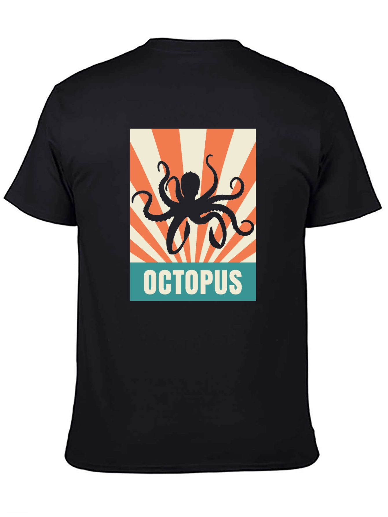 Retro Octopus Graphic Tee - Black Unisex T-Shirt