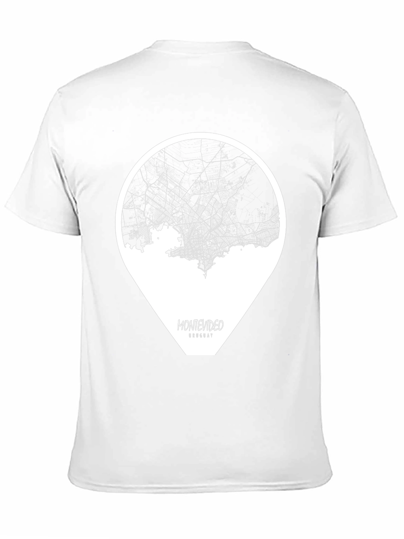 Montevideo Uruguay Black Map T-Shirt