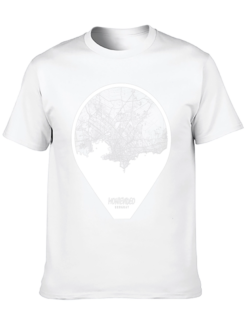 Montevideo Uruguay Black Map T-Shirt