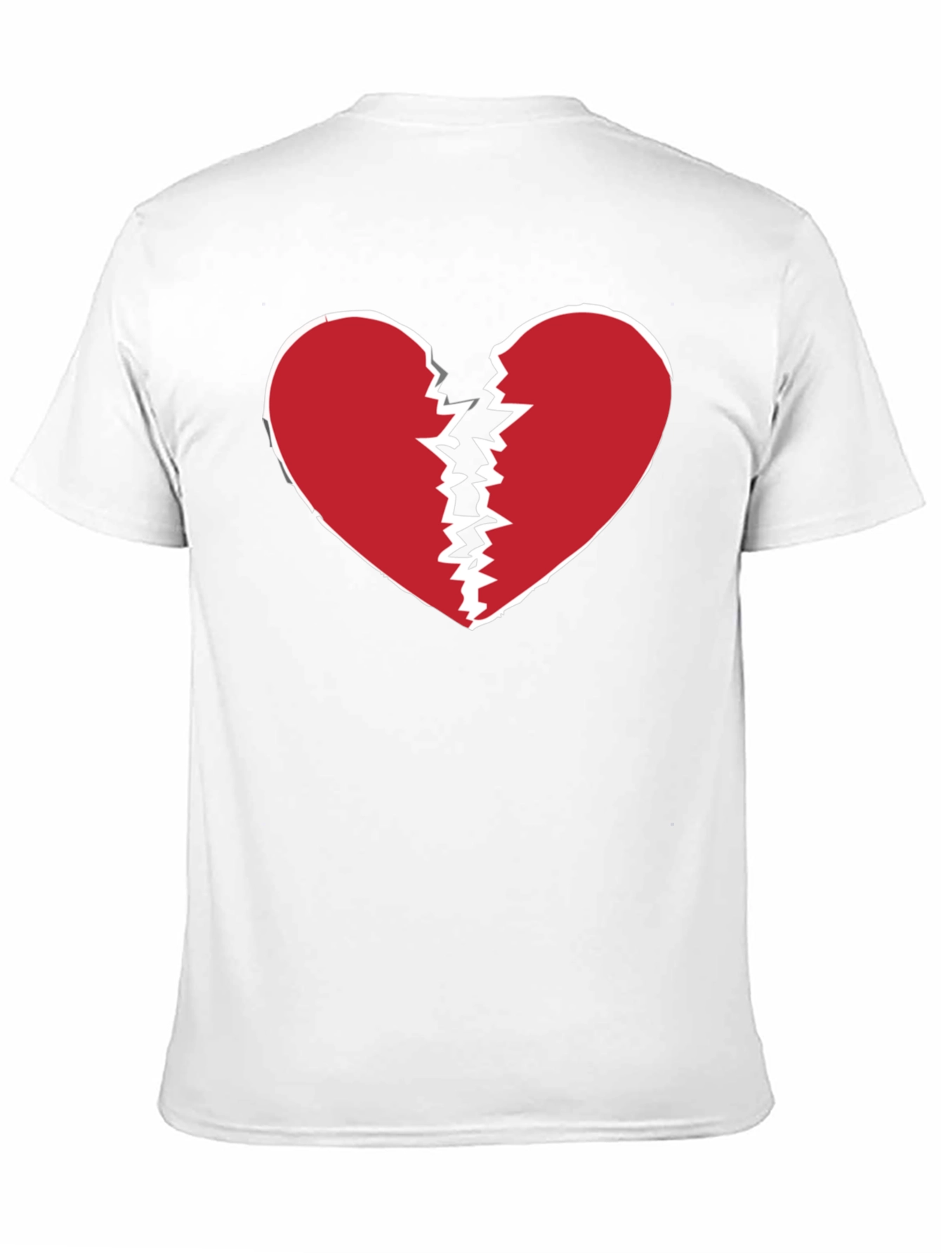 Broken Heart Graphic Tee - Black Crew Neck T-Shirt
