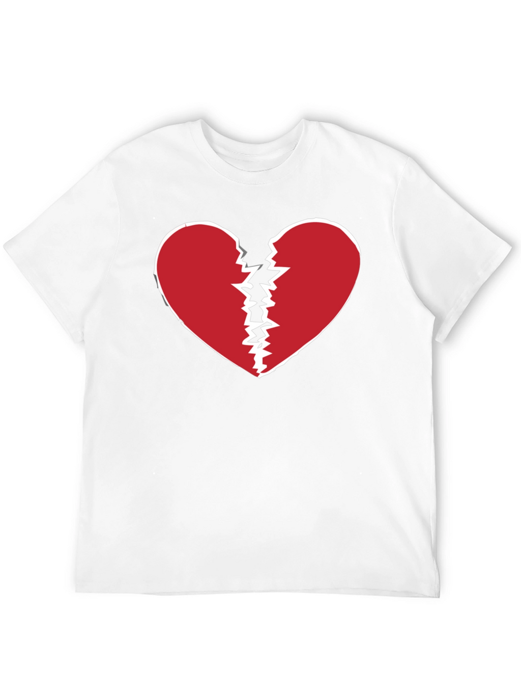 Broken Heart Graphic Tee - Black Crew Neck T-Shirt