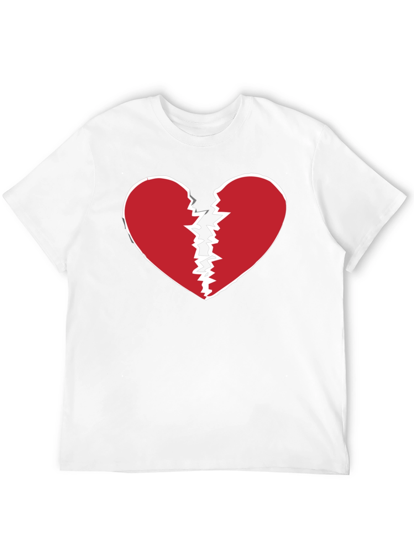 Broken Heart Graphic Tee - Black Crew Neck T-Shirt