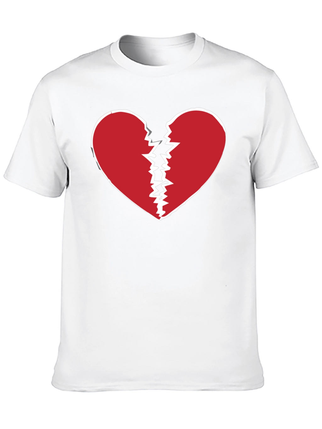Broken Heart Graphic Tee - Black Crew Neck T-Shirt