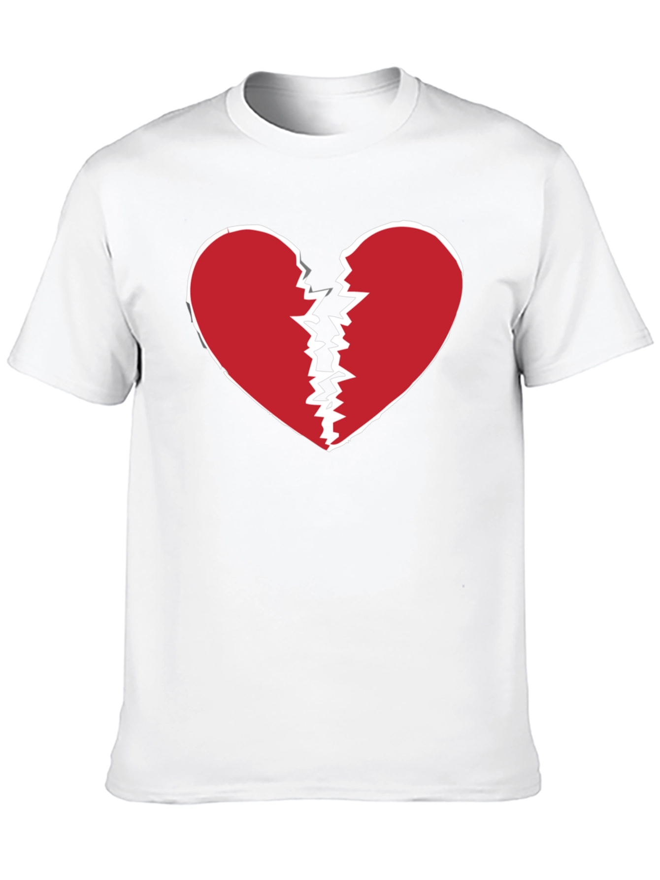 Broken Heart Graphic Tee - Black Crew Neck T-Shirt
