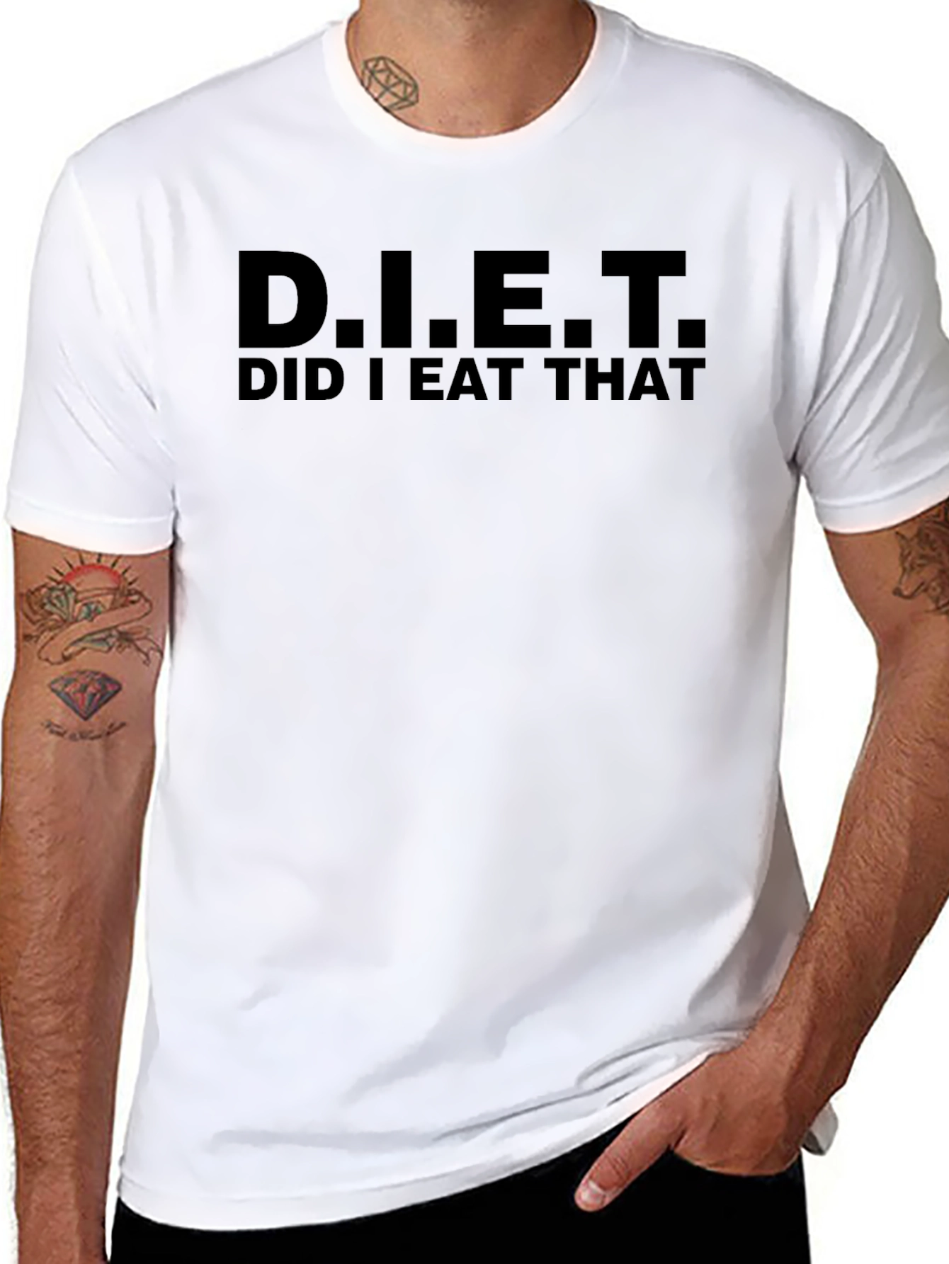 D.I.E.T. Did I Eat That? Black Graphic Tee