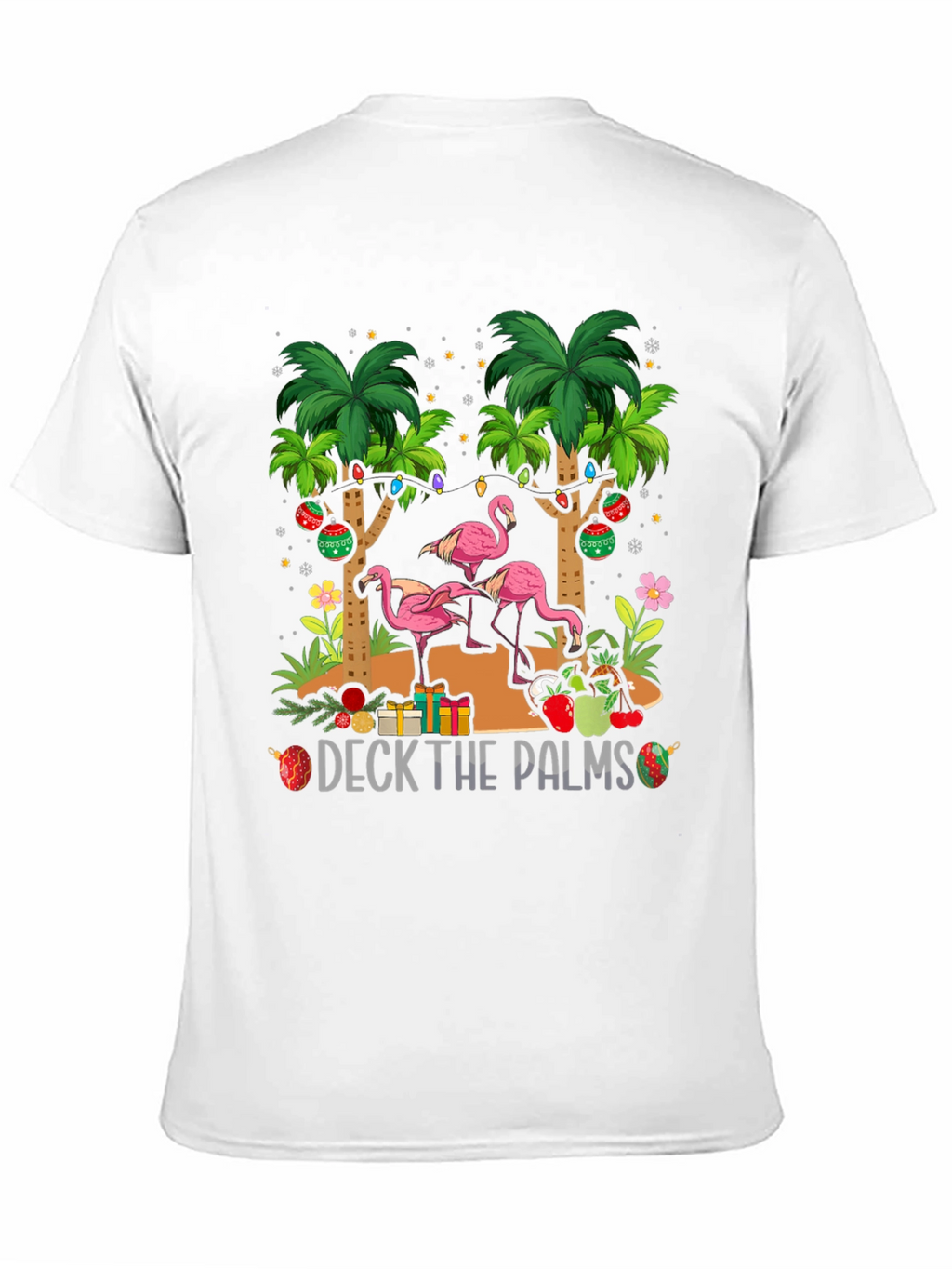Deck the Palms Flamingo Christmas T-Shirt