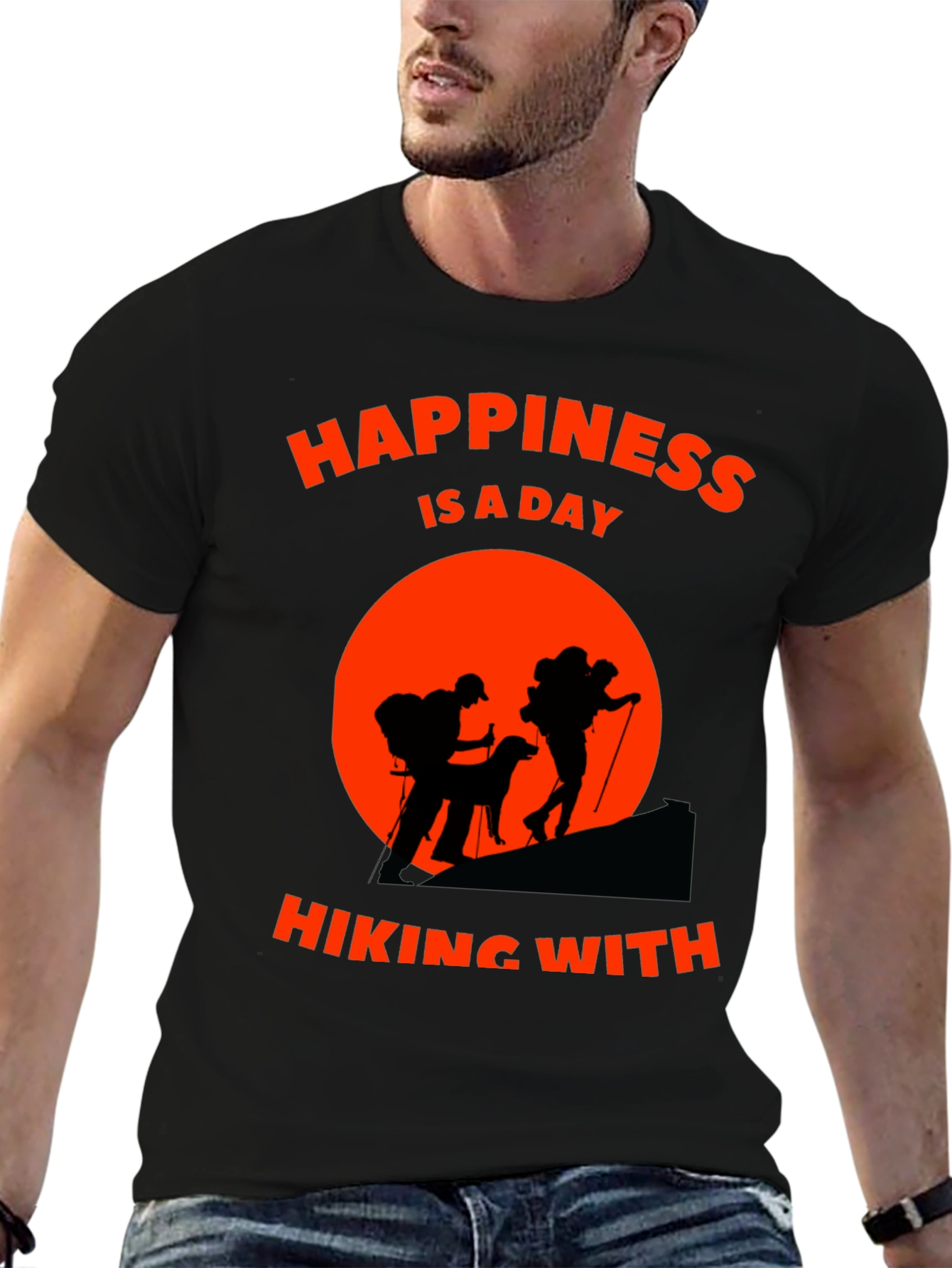 Hiking Adventure T-Shirt - Happiness is a Day Hiking