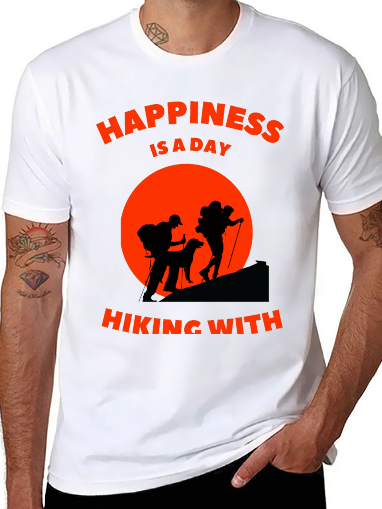Hiking Adventure T-Shirt - Happiness is a Day Hiking