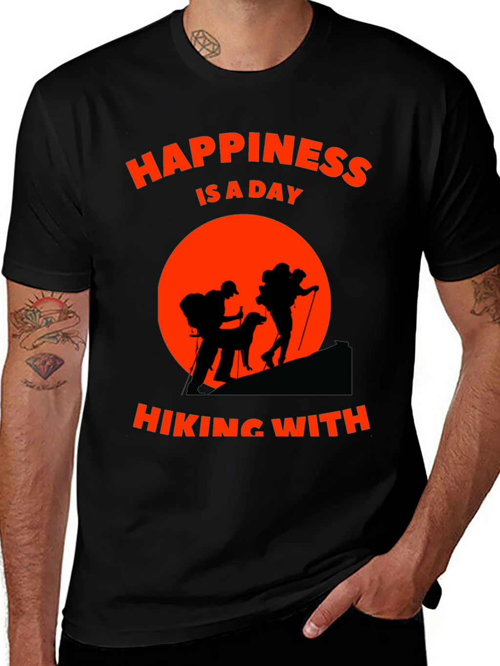 Hiking Adventure T-Shirt - Happiness is a Day Hiking