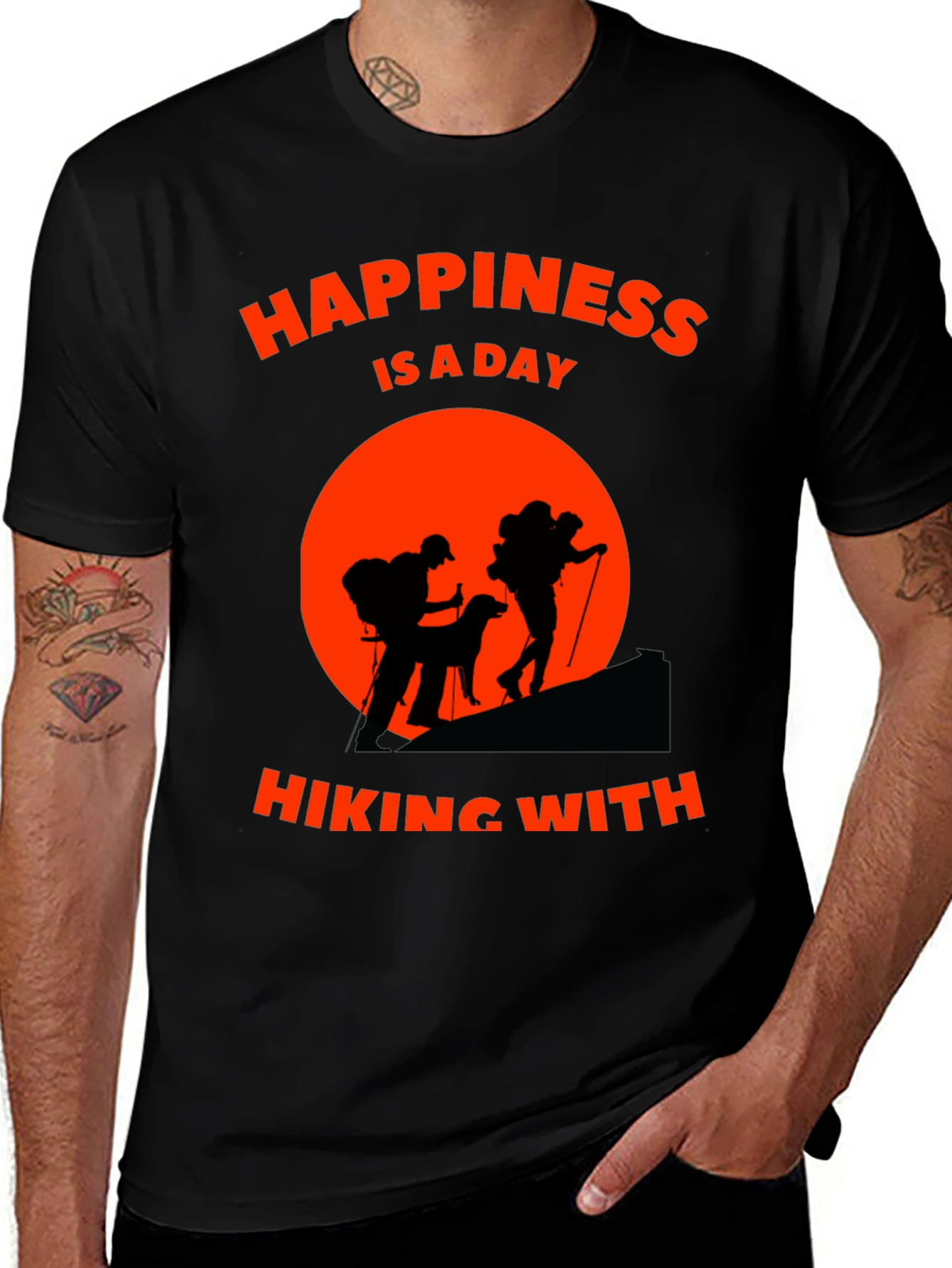 Hiking Adventure T-Shirt - Happiness is a Day Hiking