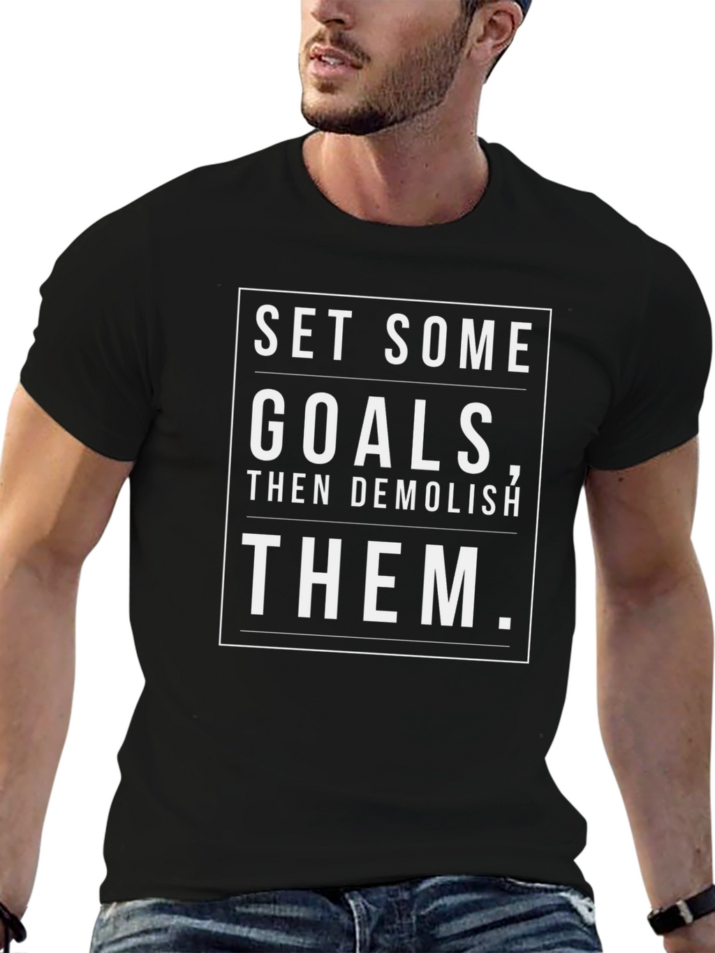 Goal Getter Black Graphic T-Shirt