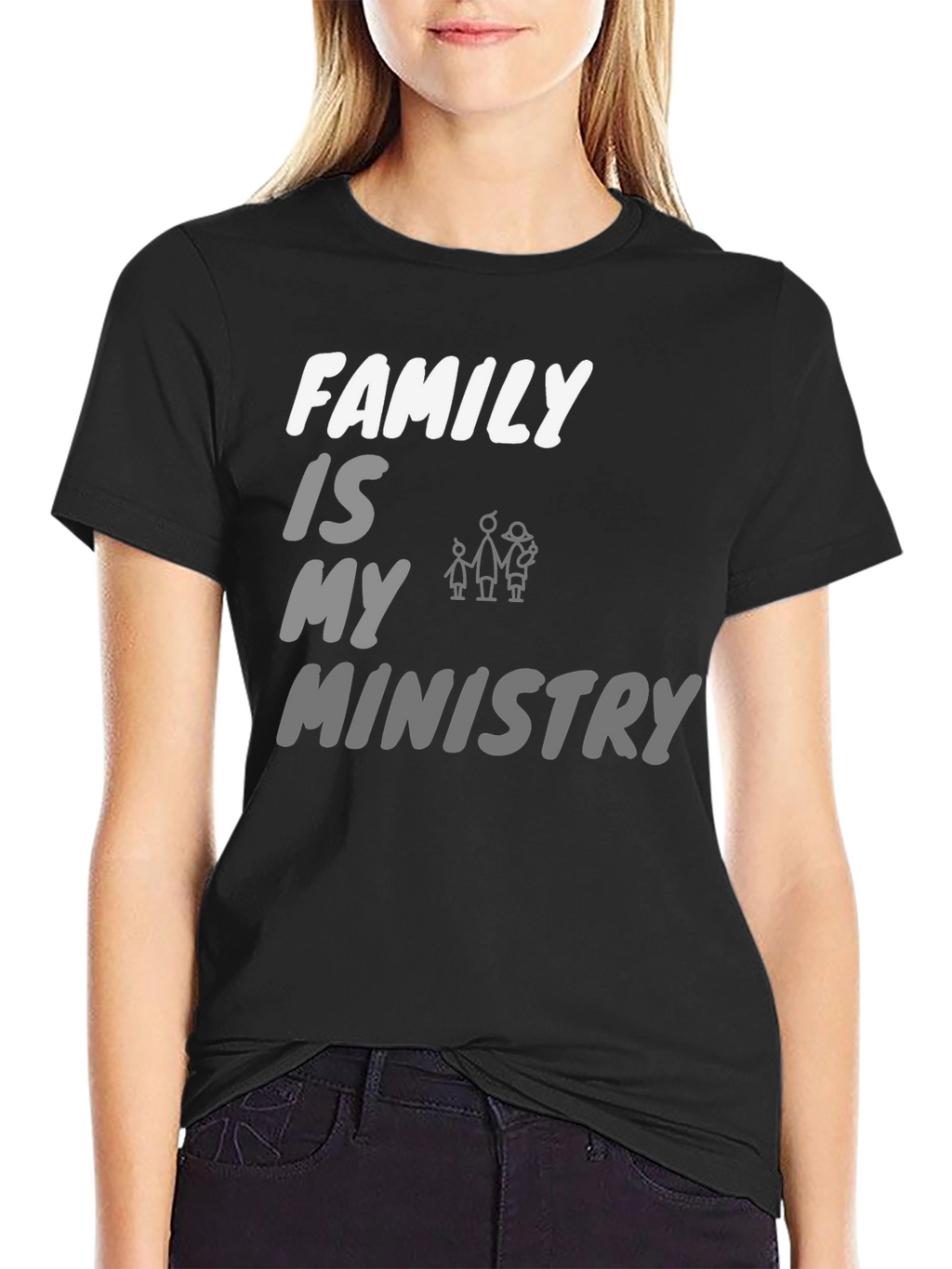Family Is My Ministry T-Shirt - Black Crew Neck