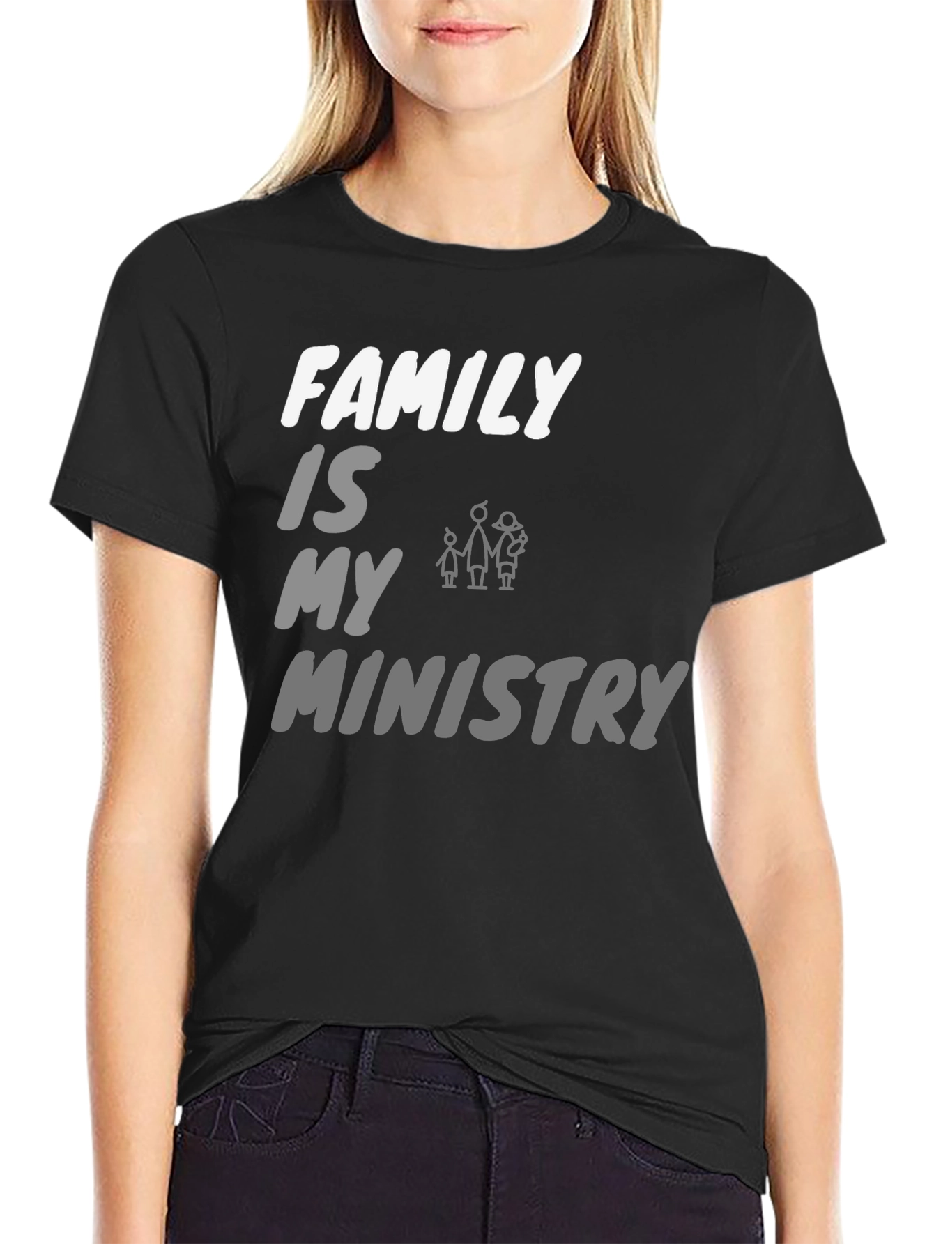 Family Is My Ministry T-Shirt - Black Crew Neck