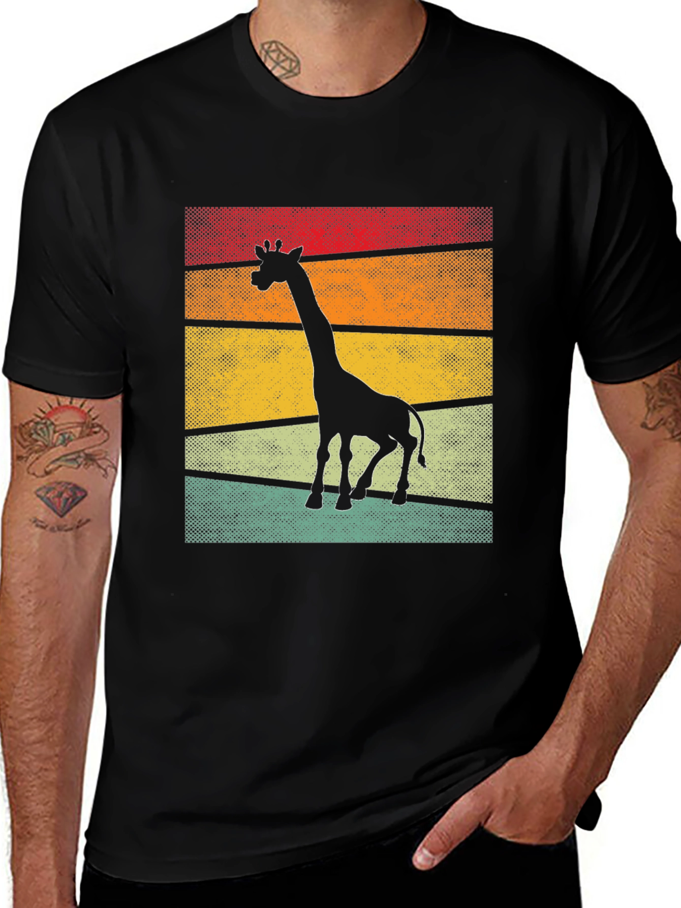 Retro Giraffe Silhouette T-Shirt