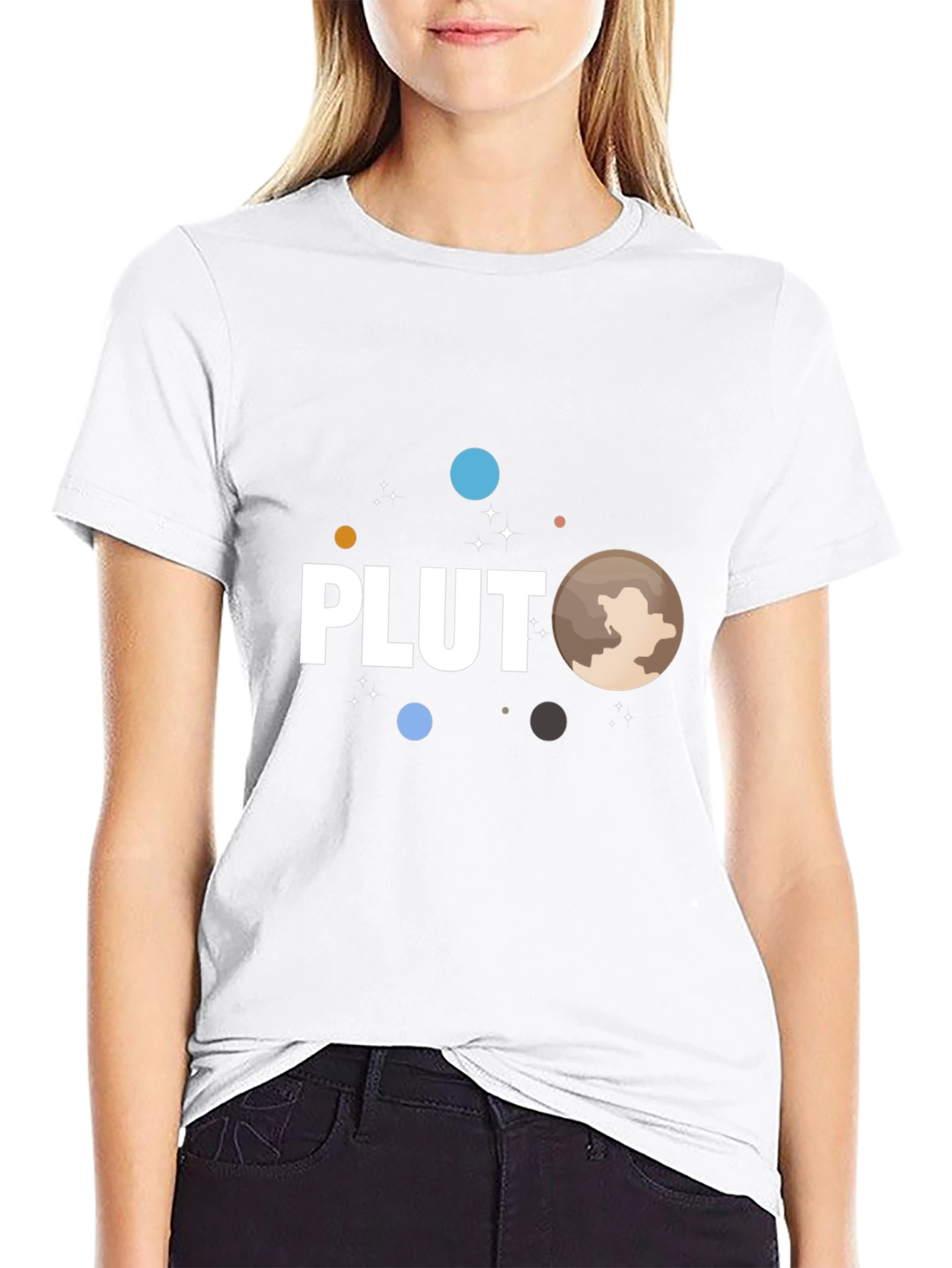 Pluto Graphic T-Shirt Black Crew Neck Tee