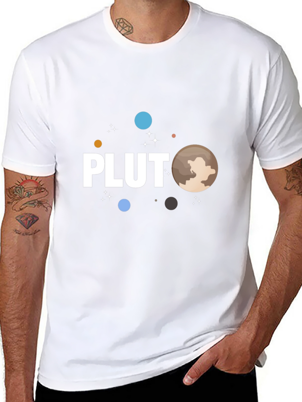 Pluto Graphic T-Shirt Black Crew Neck Tee