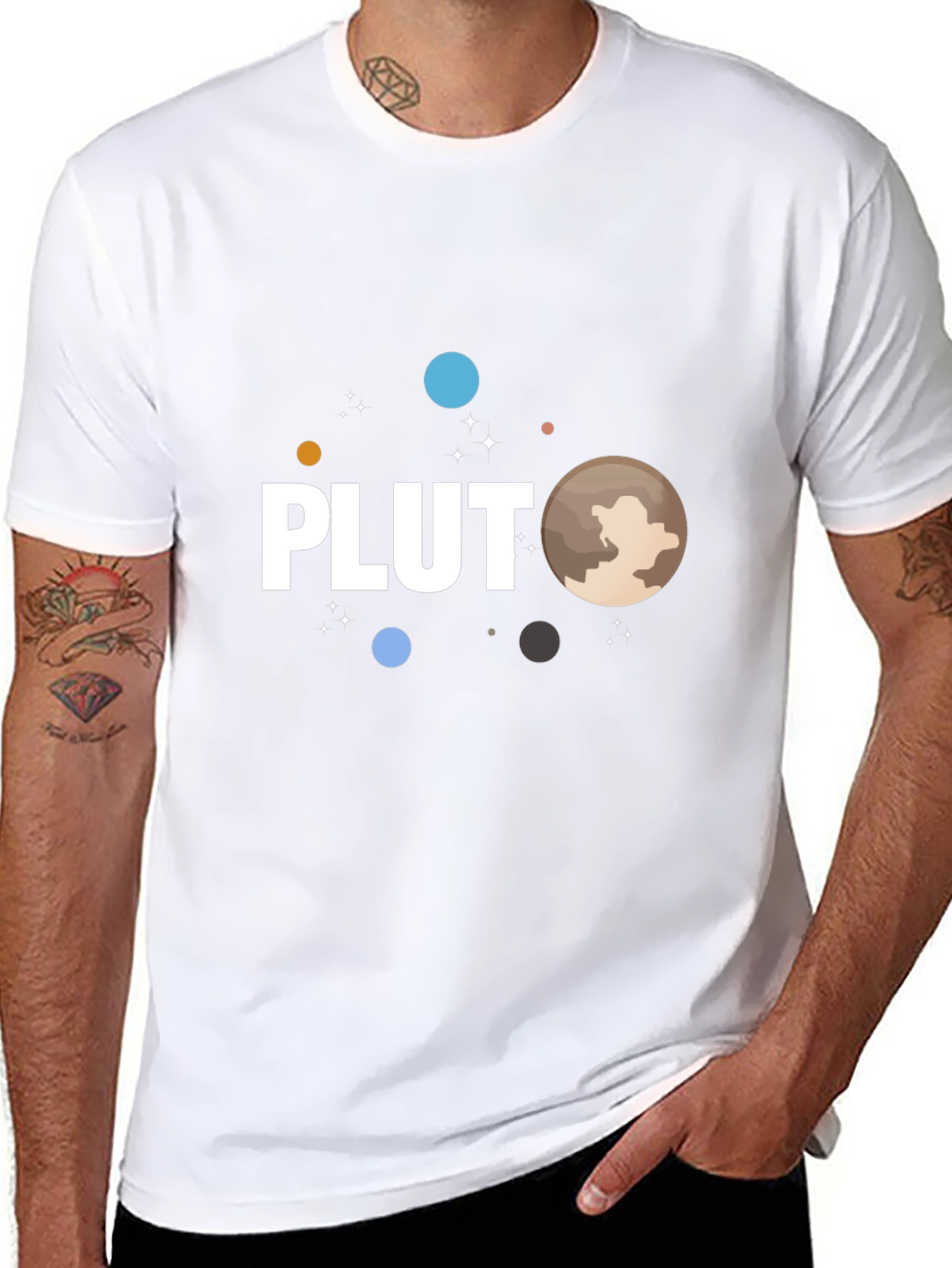 Pluto Graphic T-Shirt Black Crew Neck Tee