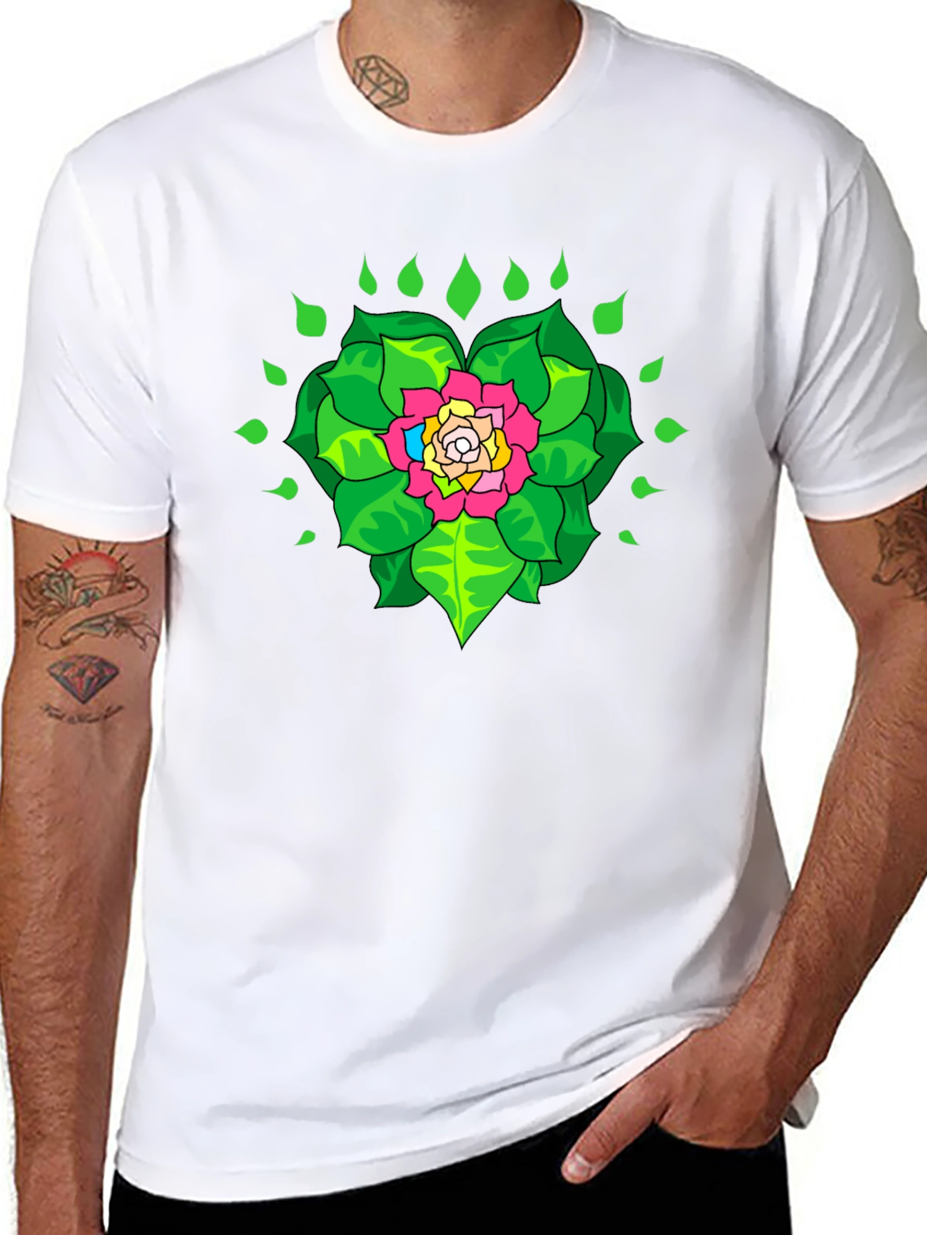 Floral Mandala Graphic Black T-Shirt