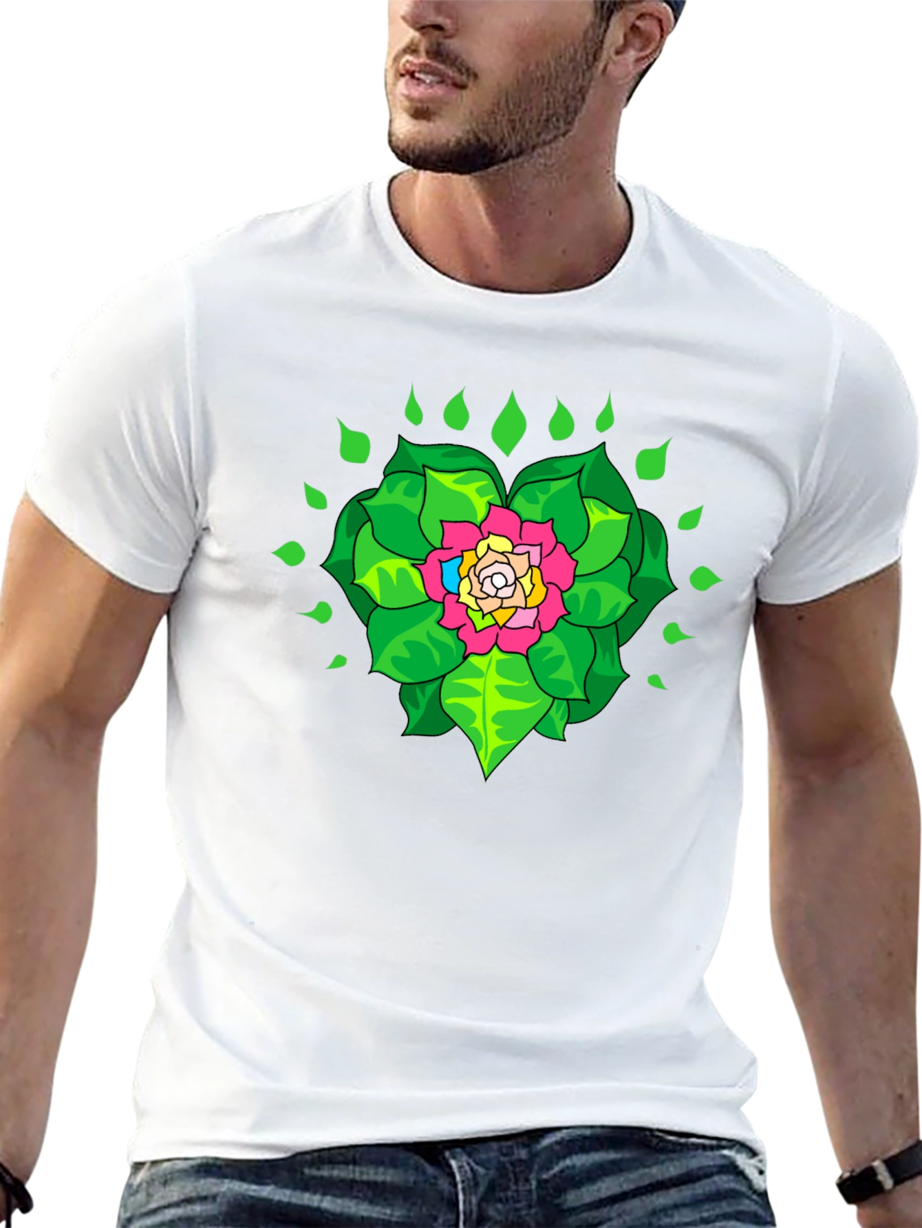 Floral Mandala Graphic Black T-Shirt
