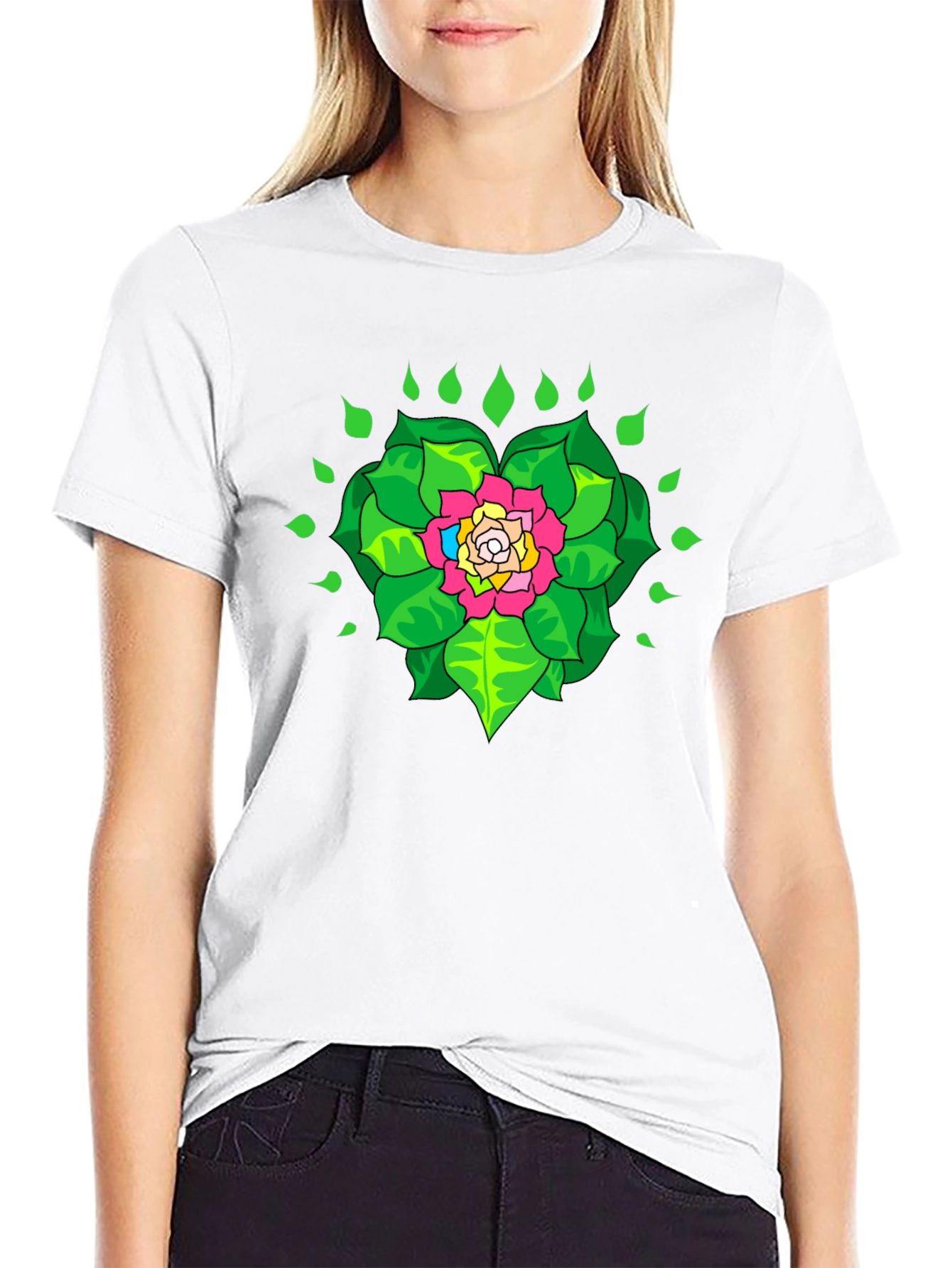 Floral Mandala Graphic Black T-Shirt