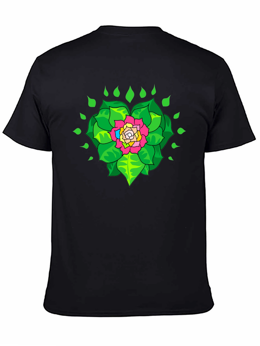 Floral Mandala Graphic Black T-Shirt