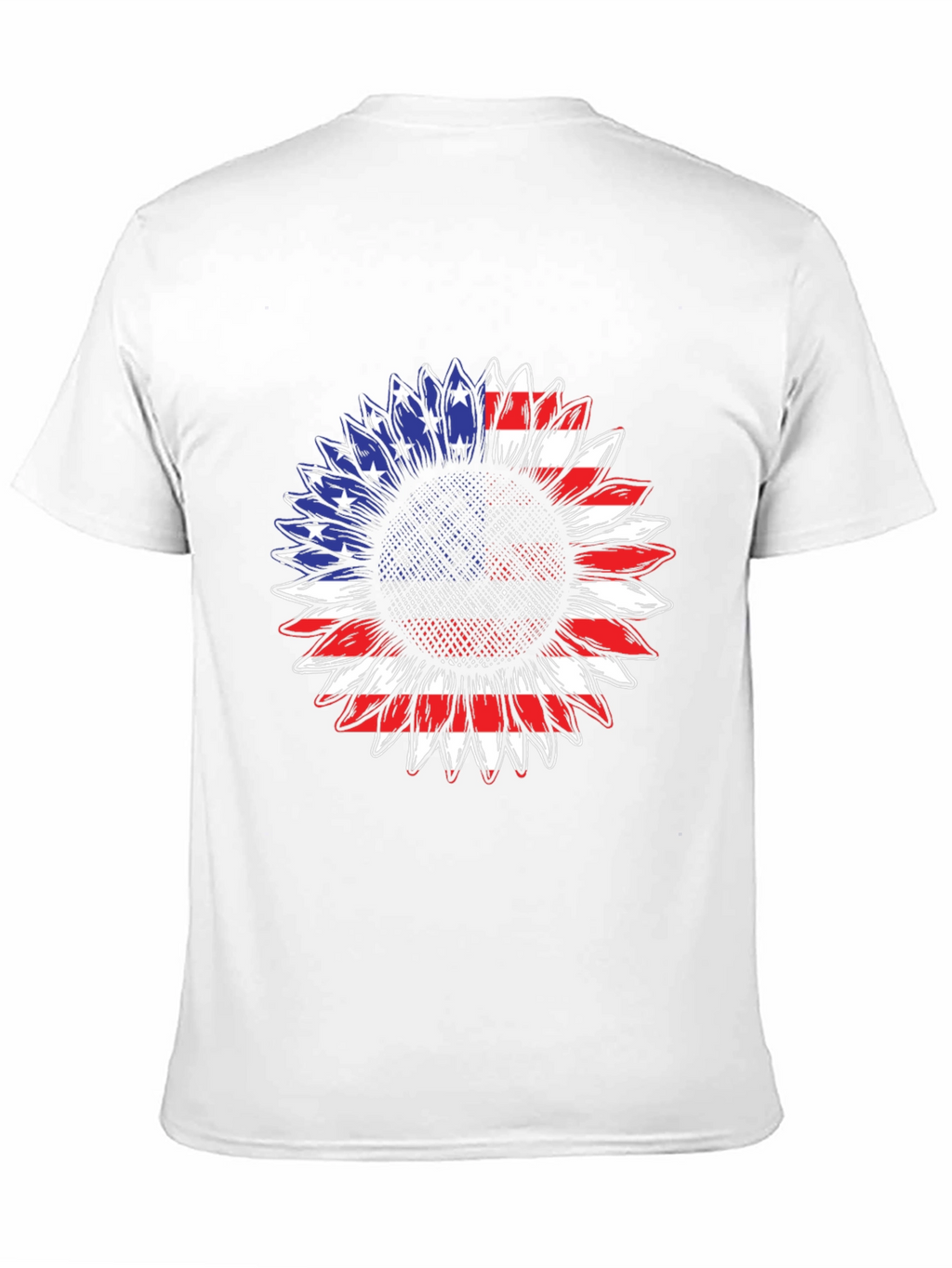 American Flag Sunflower T-Shirt - Patriotic Design