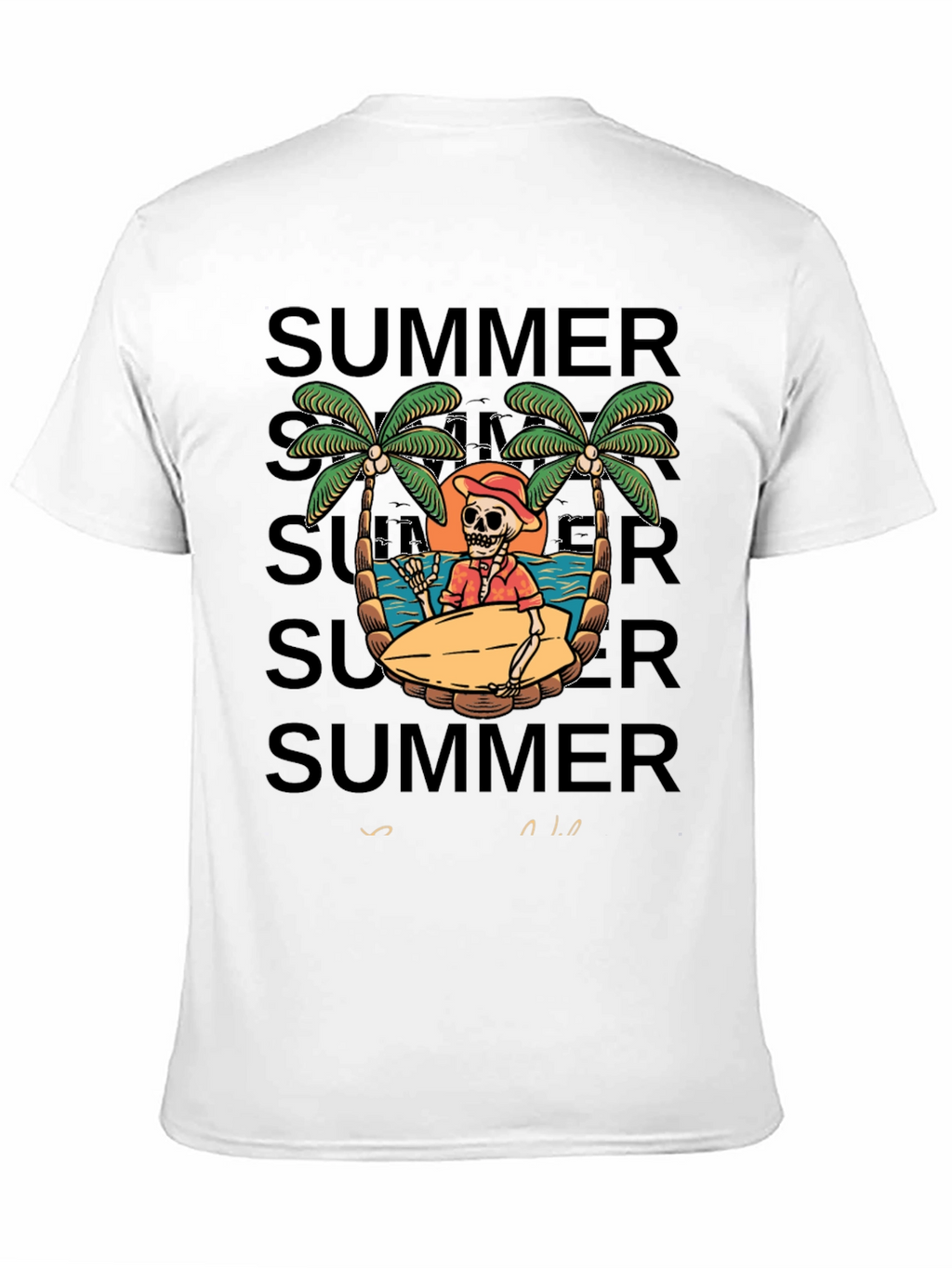 Summer Skeleton Surf T-Shirt - Beach Vibes