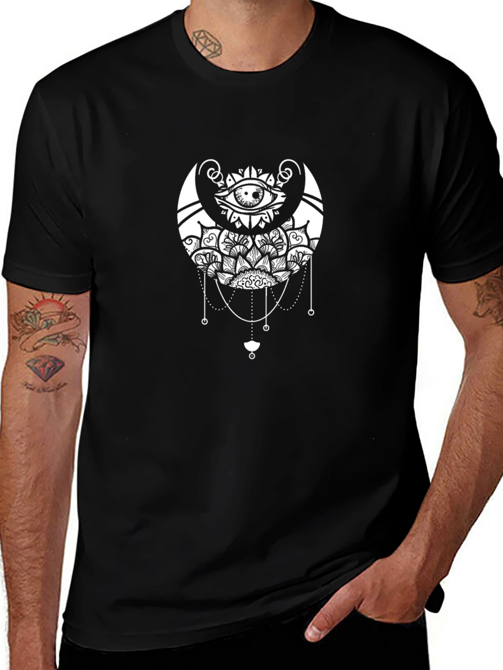Mystic Eye Mandala Graphic Black T-Shirt