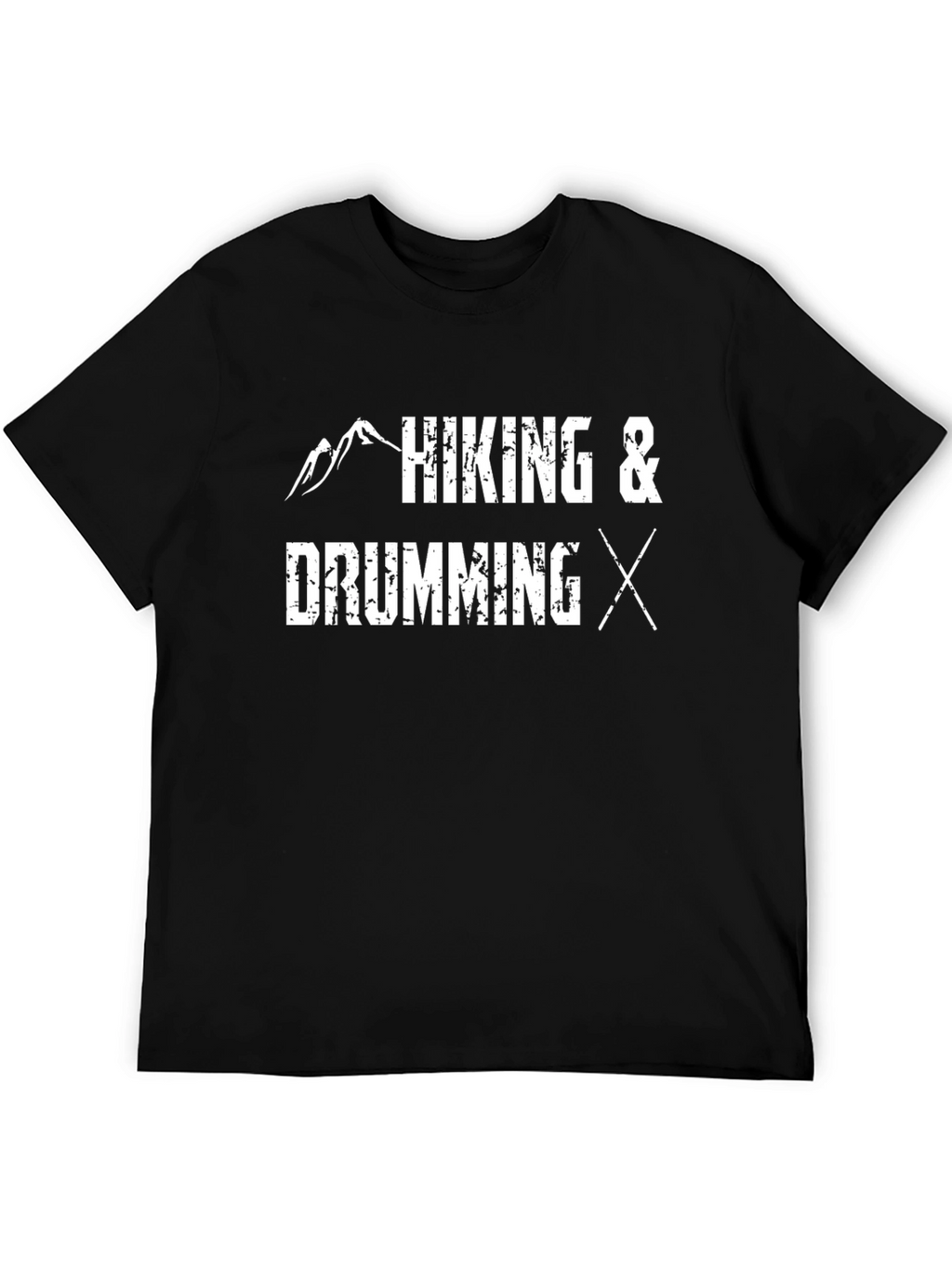 Hiking & Drumming T-Shirt - Black Cotton Blend