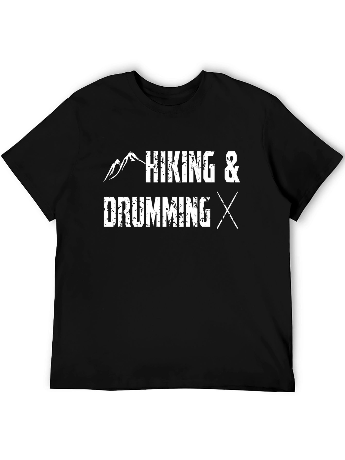 Hiking & Drumming T-Shirt - Black Cotton Blend