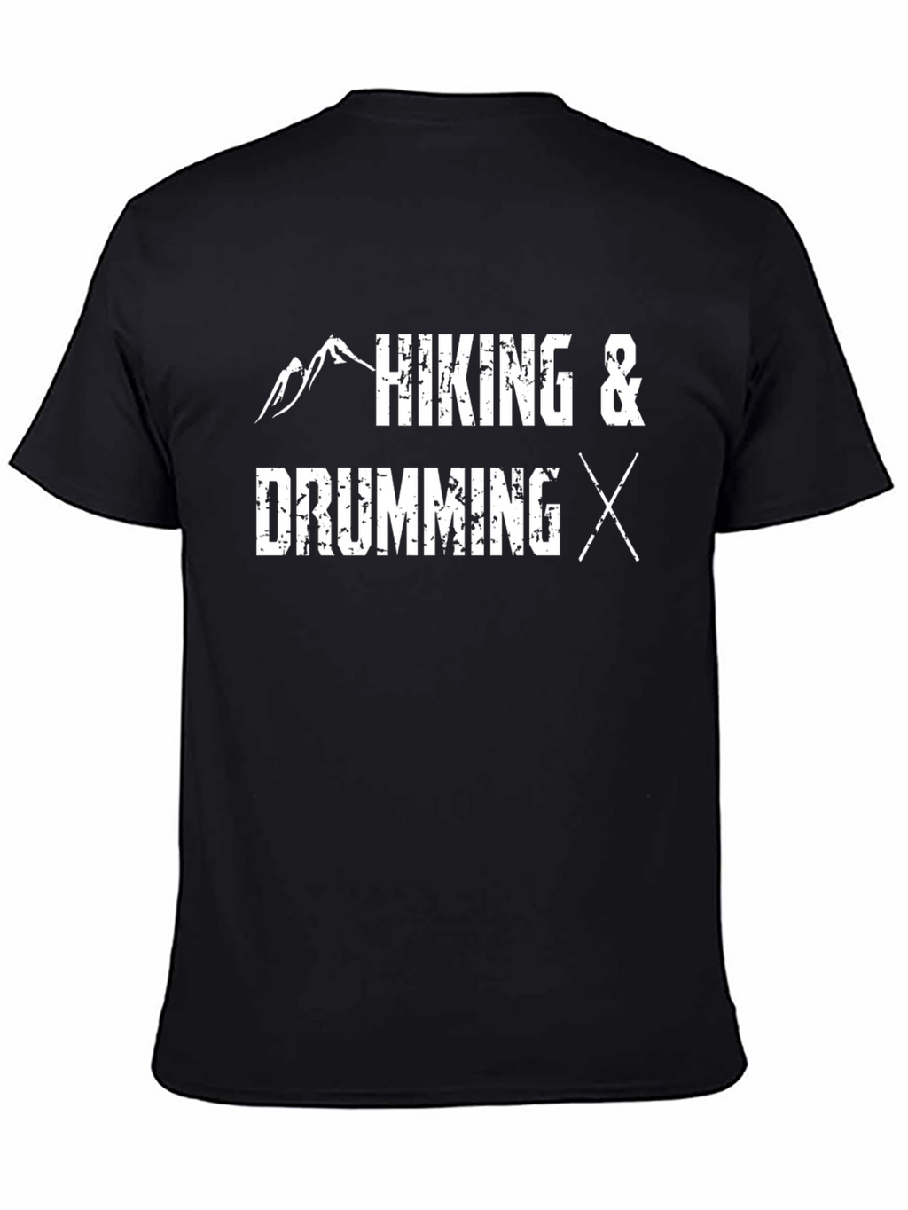 Hiking & Drumming T-Shirt - Black Cotton Blend