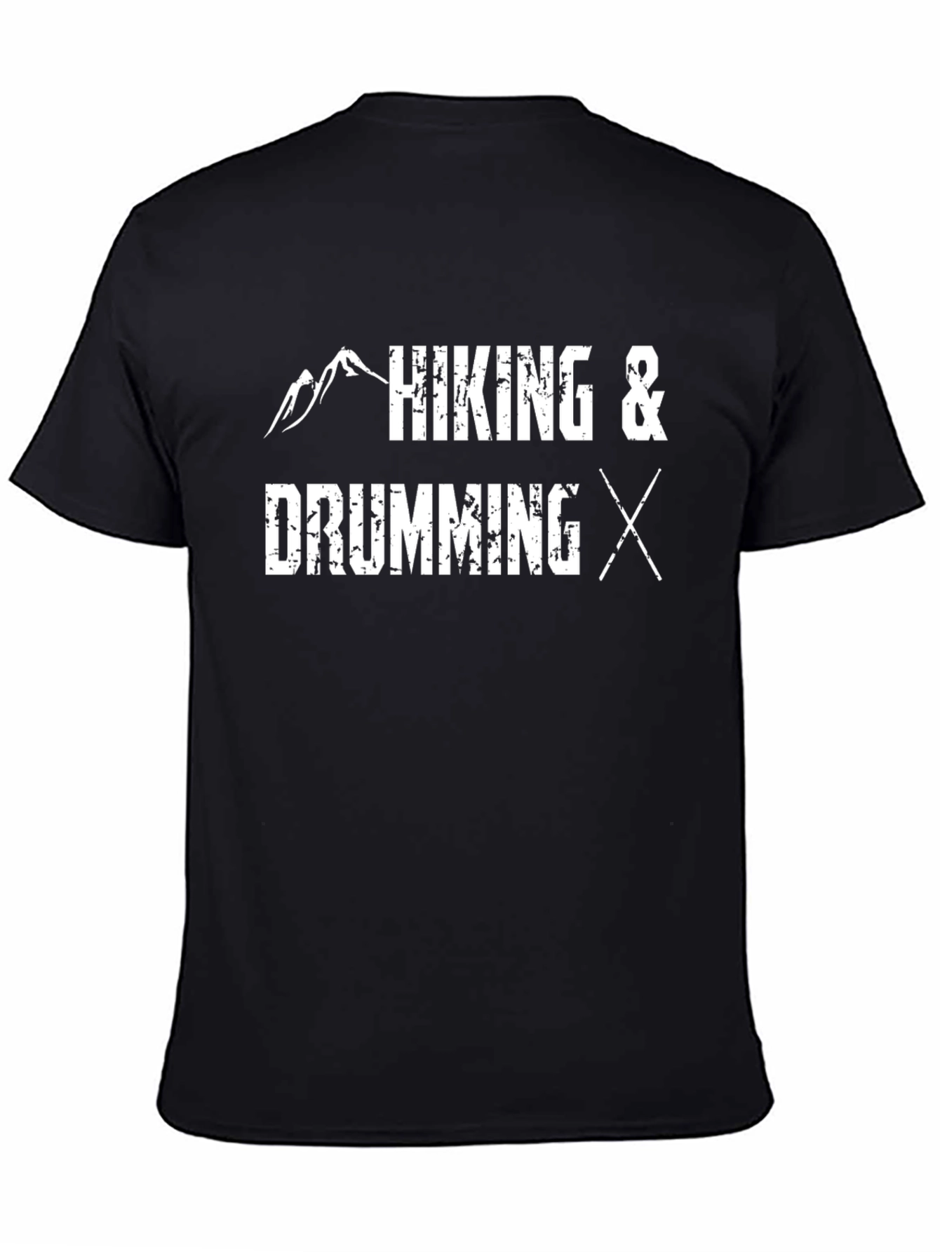 Hiking & Drumming T-Shirt - Black Cotton Blend