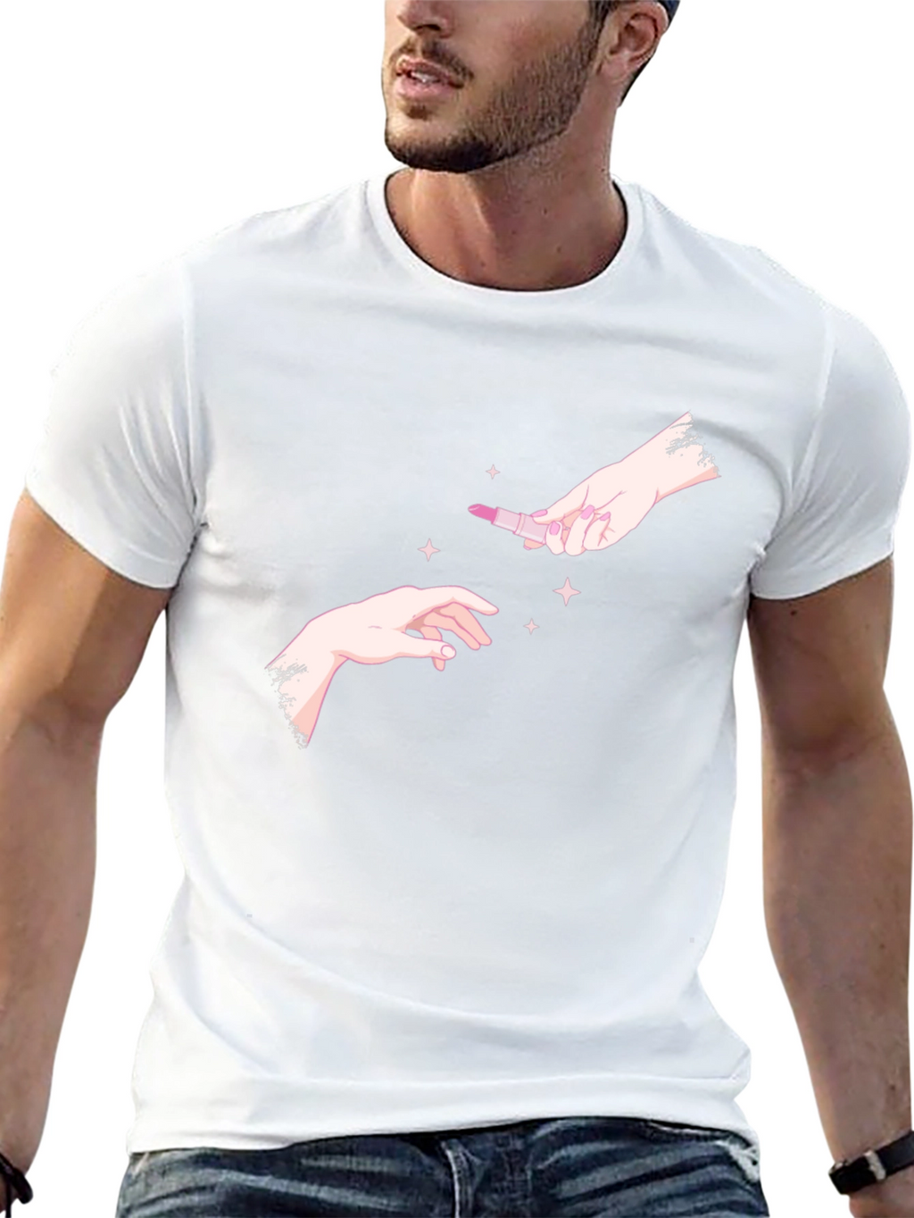 Hands & Lipstick Black T-Shirt