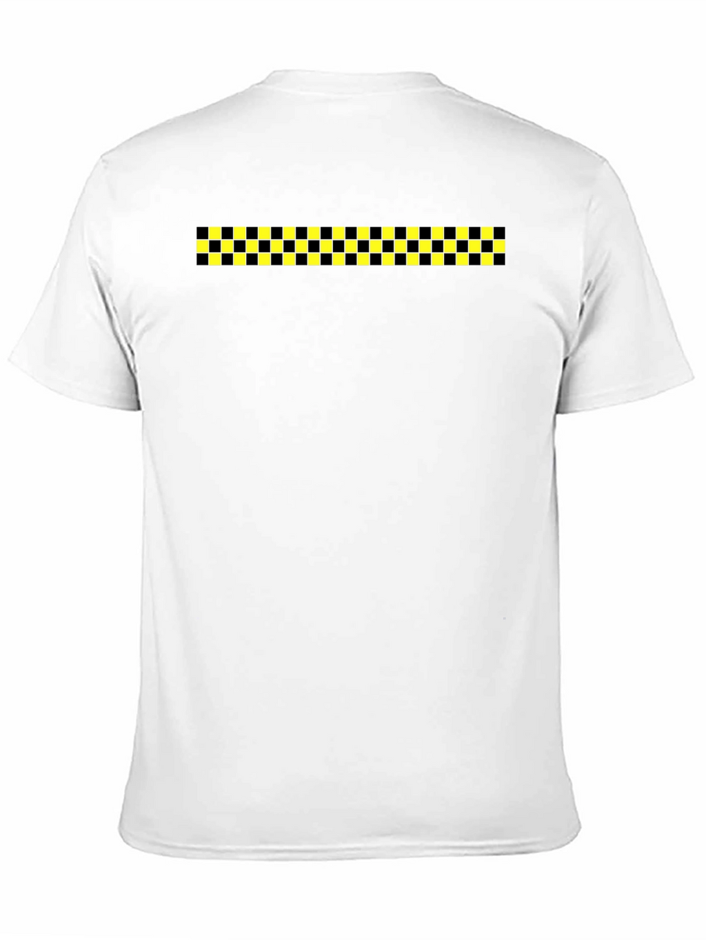 Black Tee with Checkered Stripe