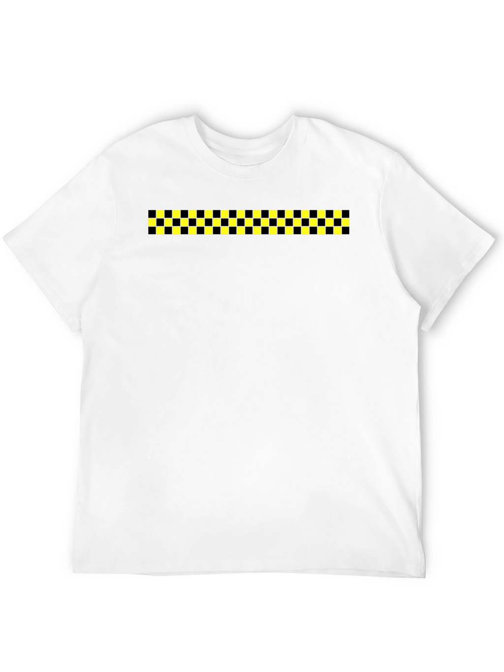 Black Tee with Checkered Stripe