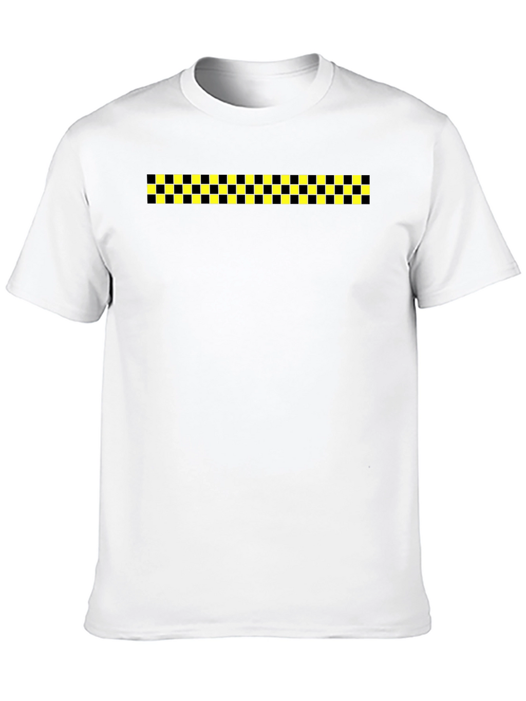 Black Tee with Checkered Stripe