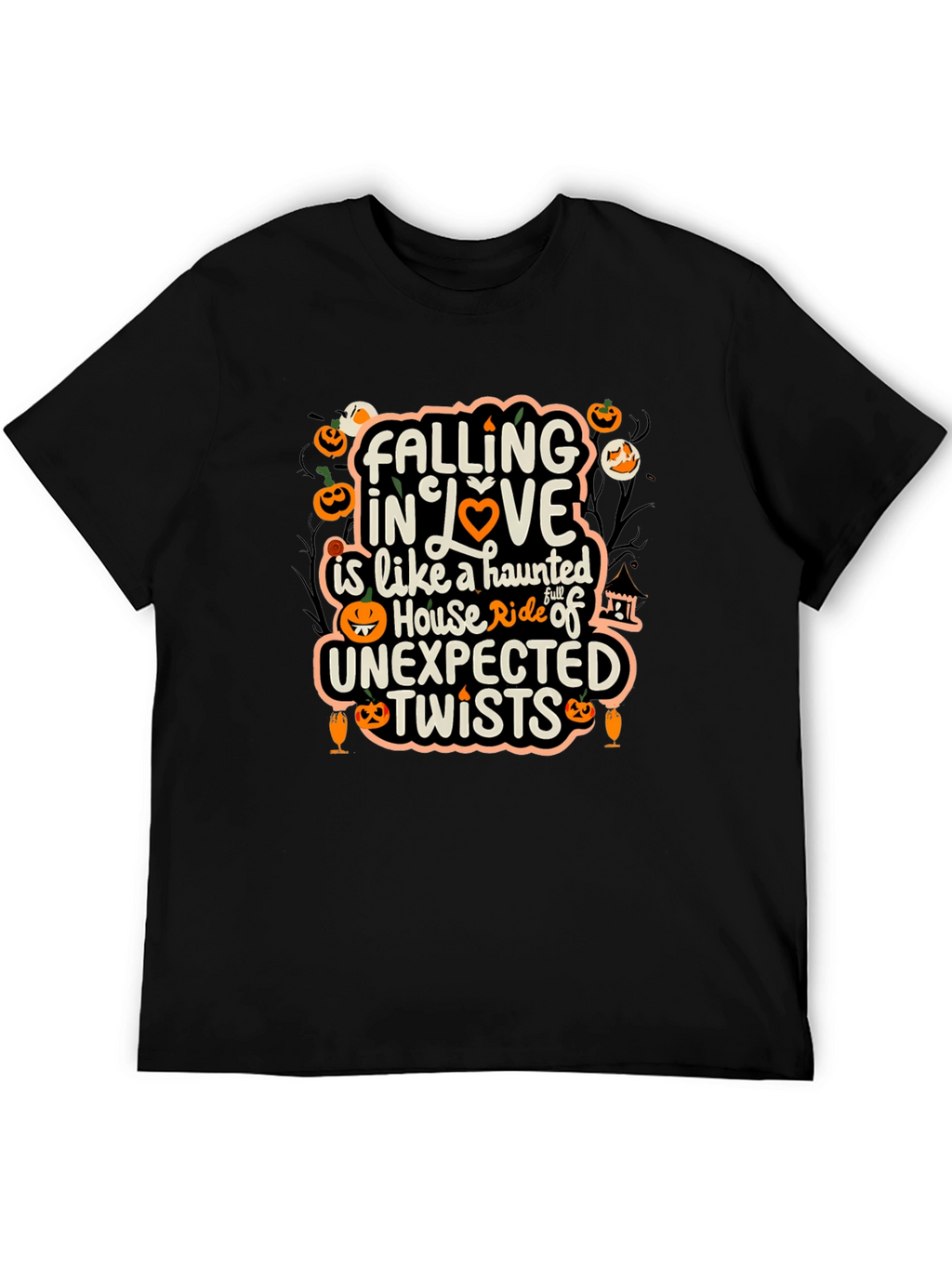 Halloween Falling in Love Haunted House T-Shirt