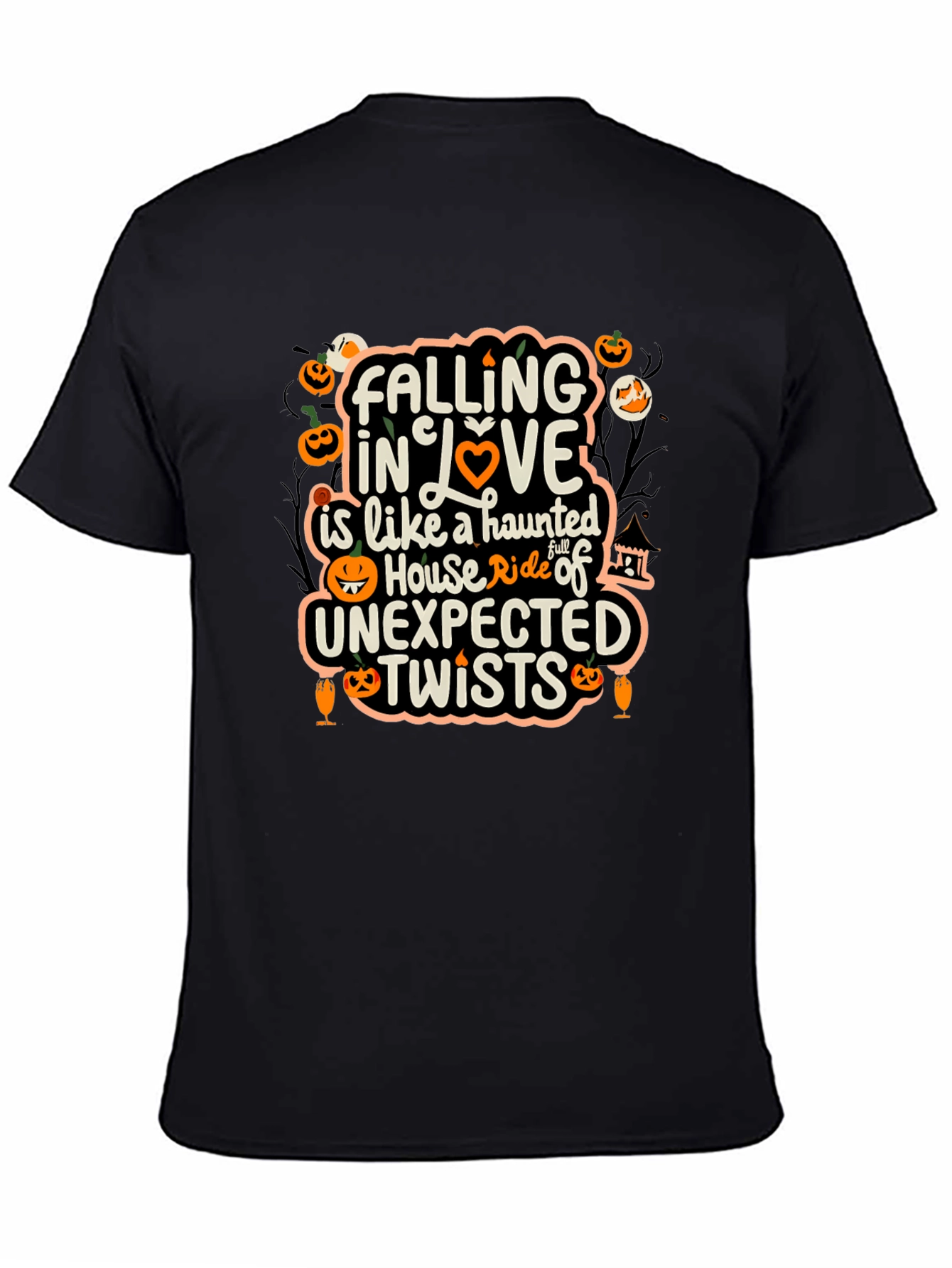 Halloween Falling in Love Haunted House T-Shirt