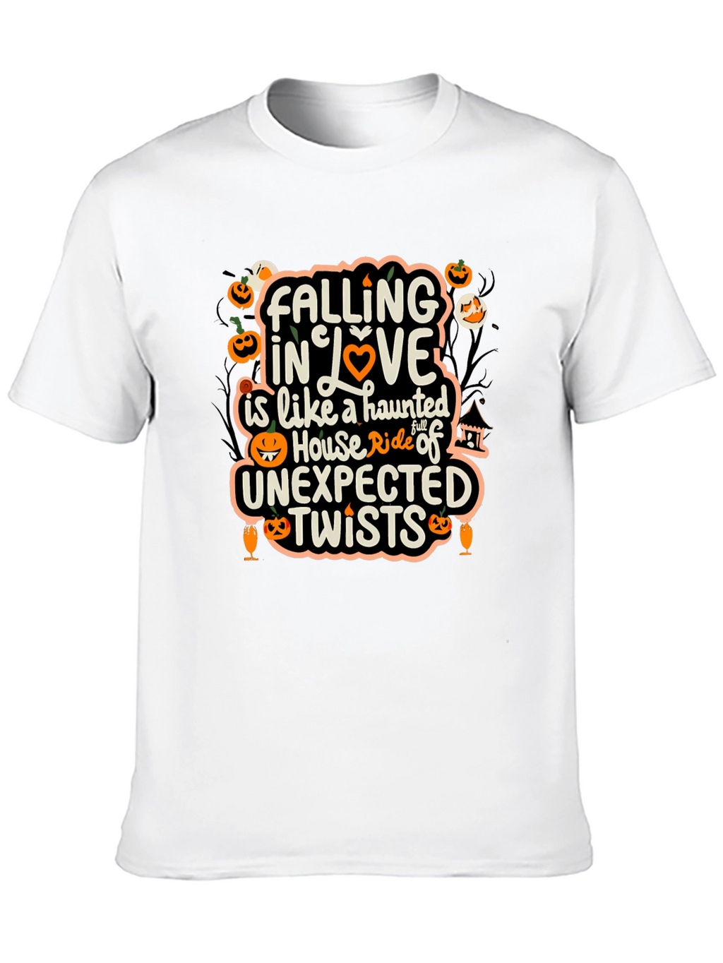 Halloween Falling in Love Haunted House T-Shirt