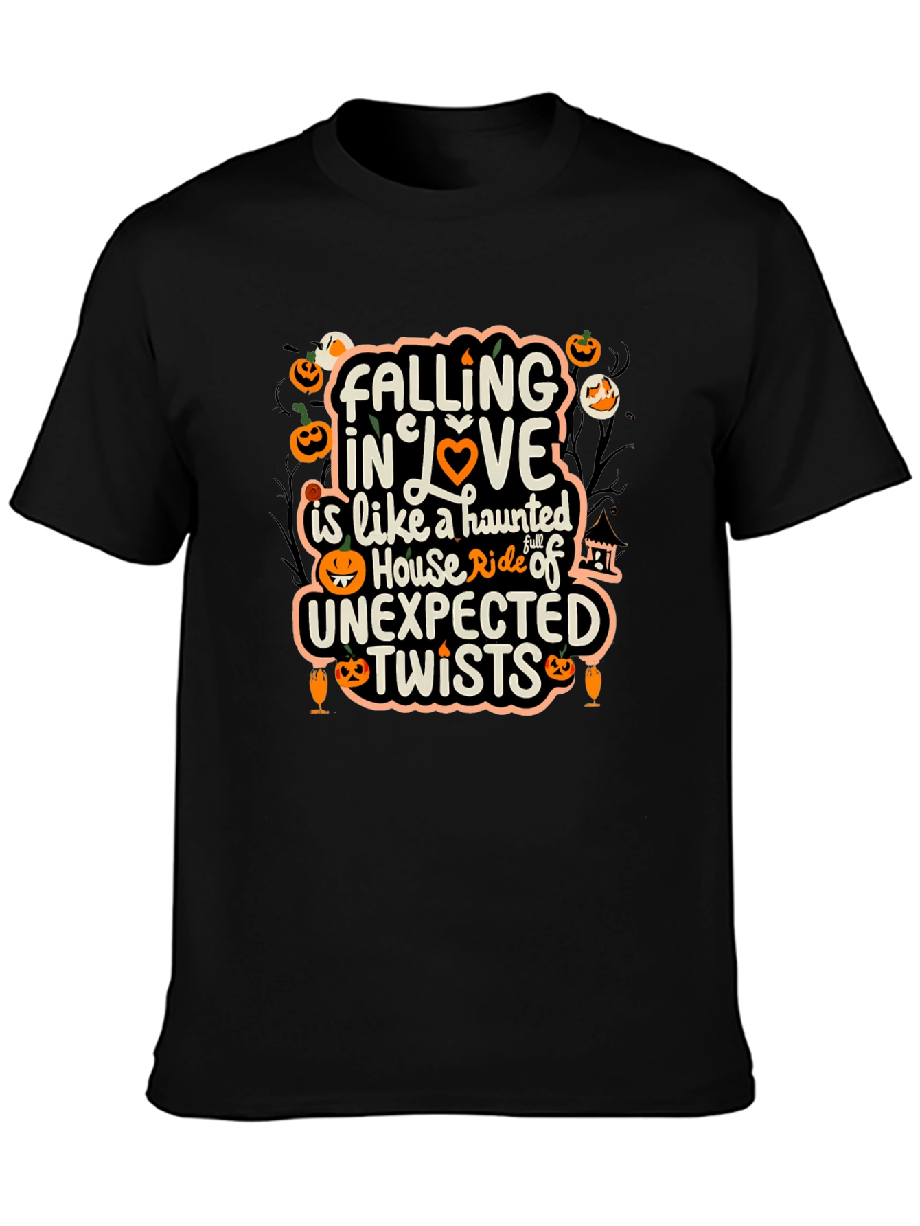 Halloween Falling in Love Haunted House T-Shirt