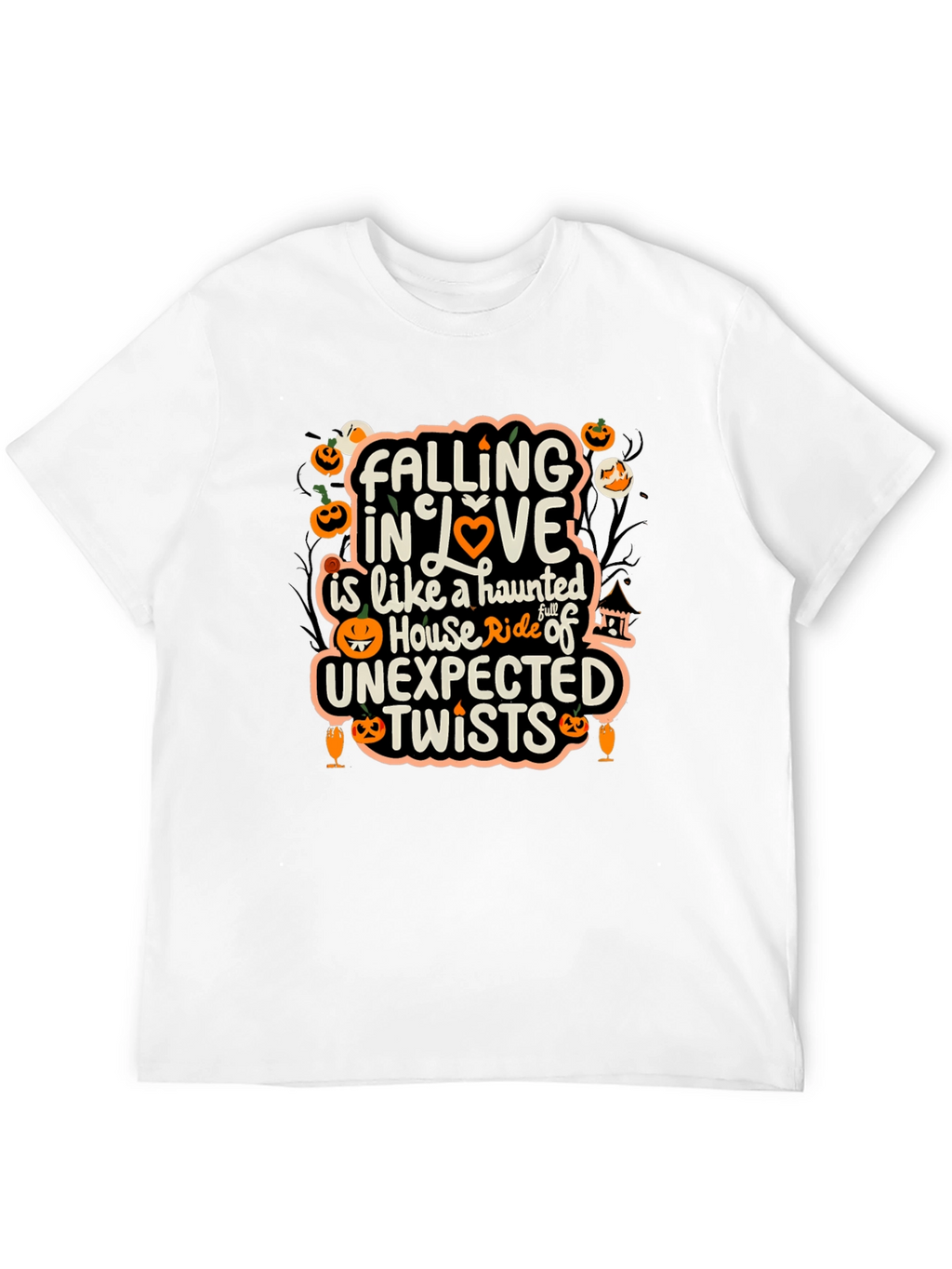 Halloween Falling in Love Haunted House T-Shirt