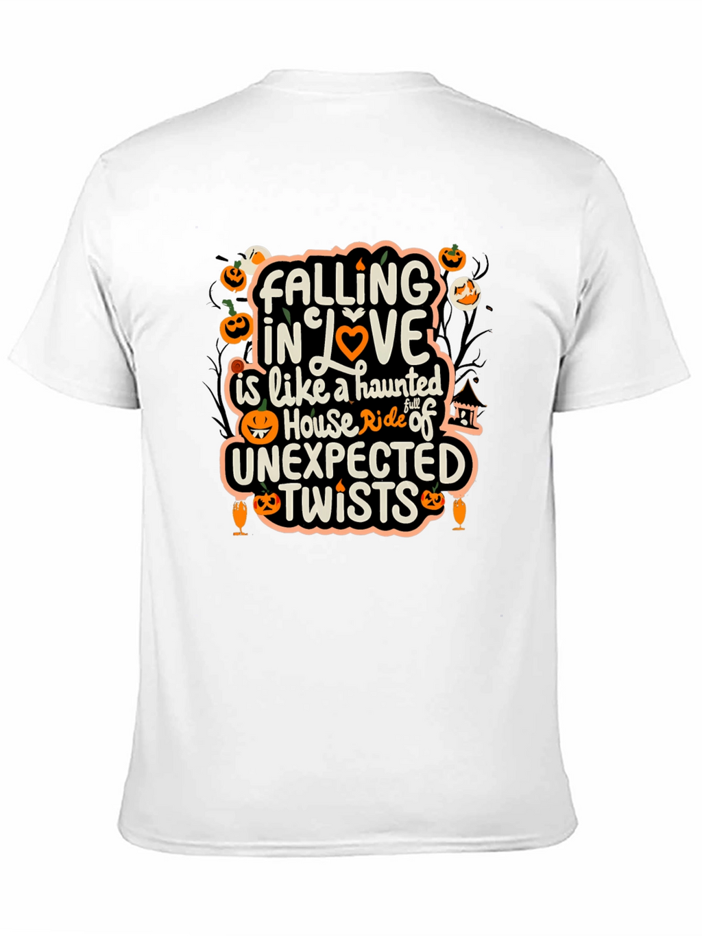 Halloween Falling in Love Haunted House T-Shirt
