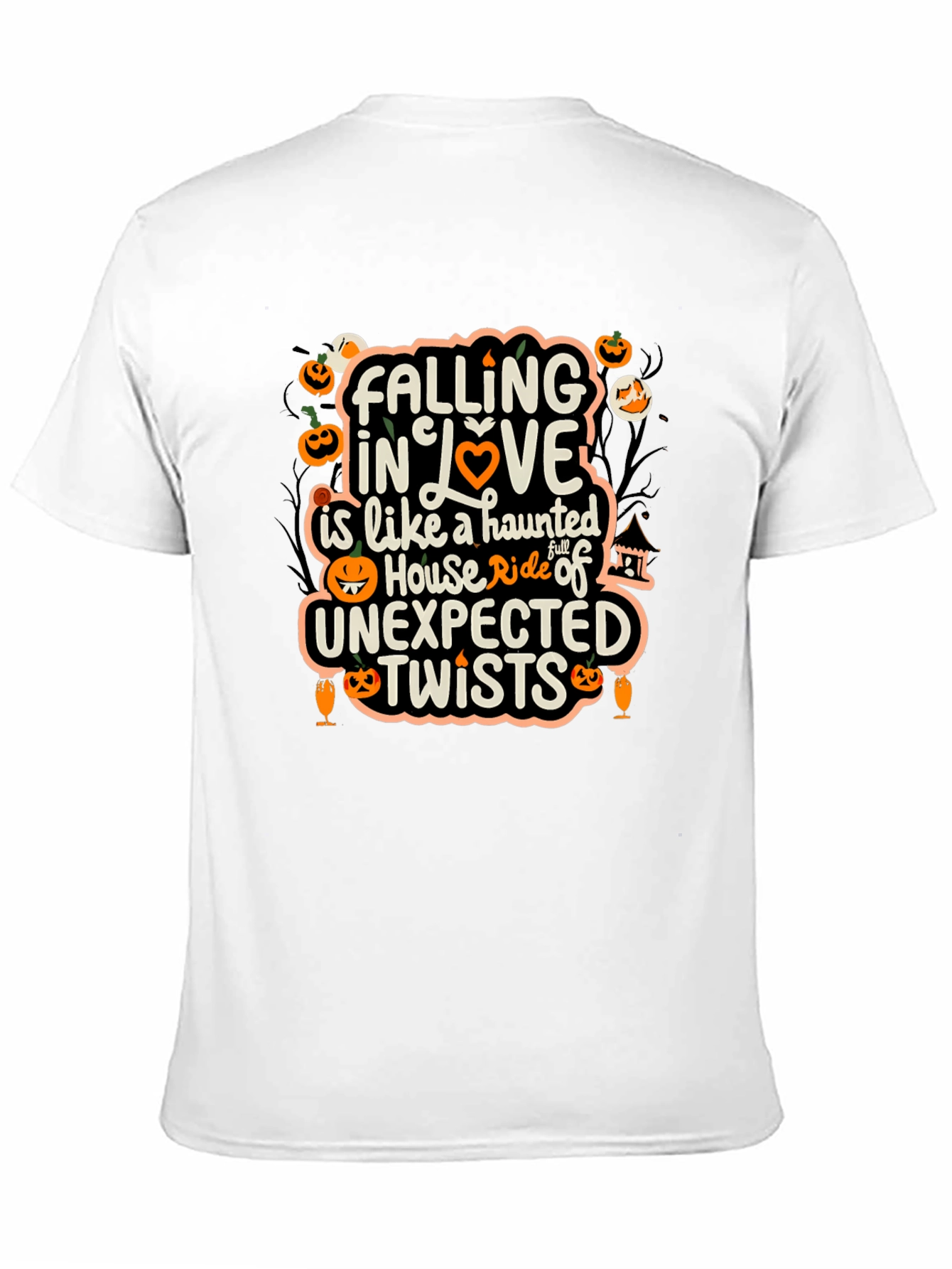 Halloween Falling in Love Haunted House T-Shirt